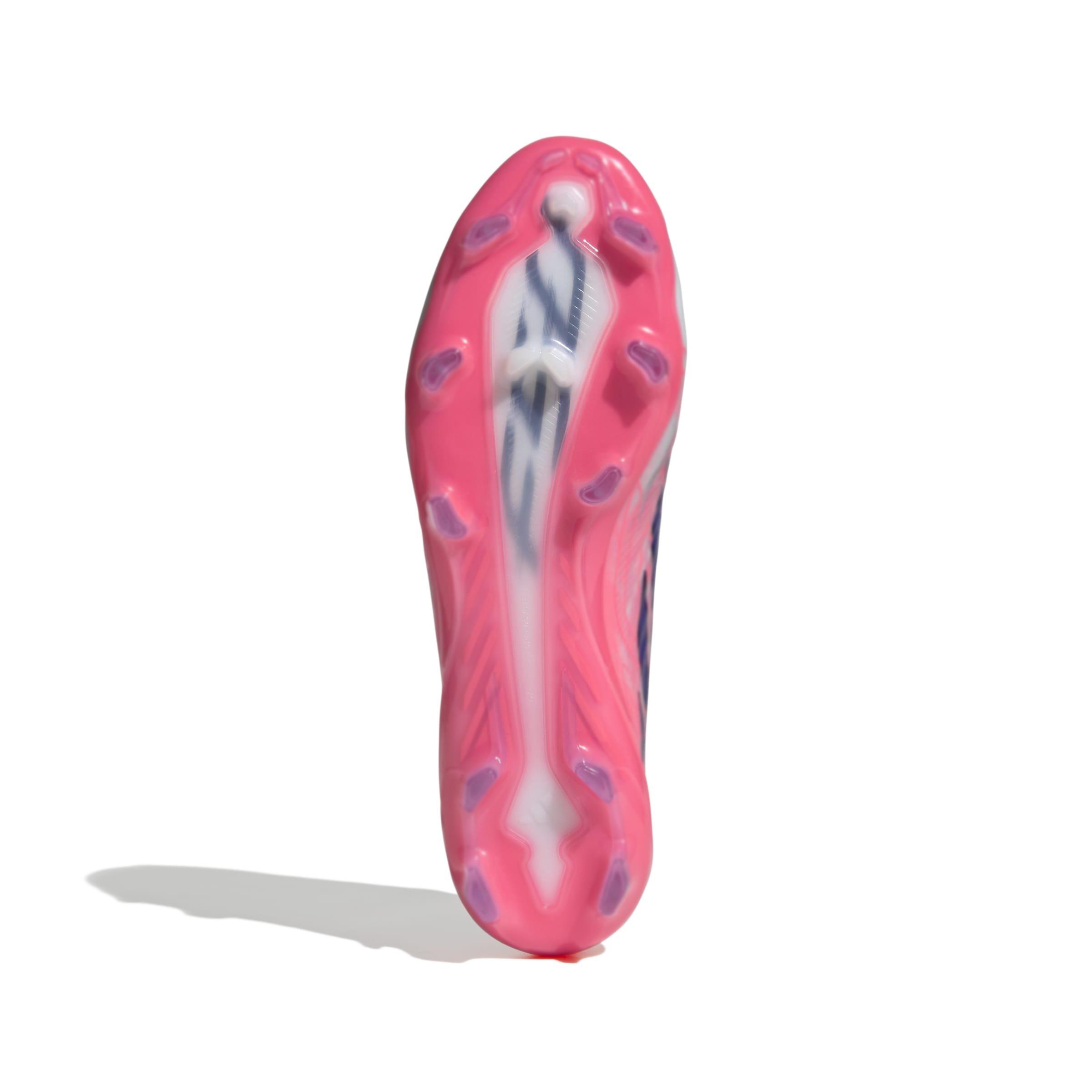 adidas F50 Hyperfast Pro FG "Ftwr White/Solar Purple/Solar Turbo" Men's Soccer Cleat - WHITE/PURPLE/SOLAR