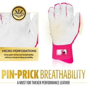 Franklin Sports MLB Youth Powerstrap Batting Gloves - Pink