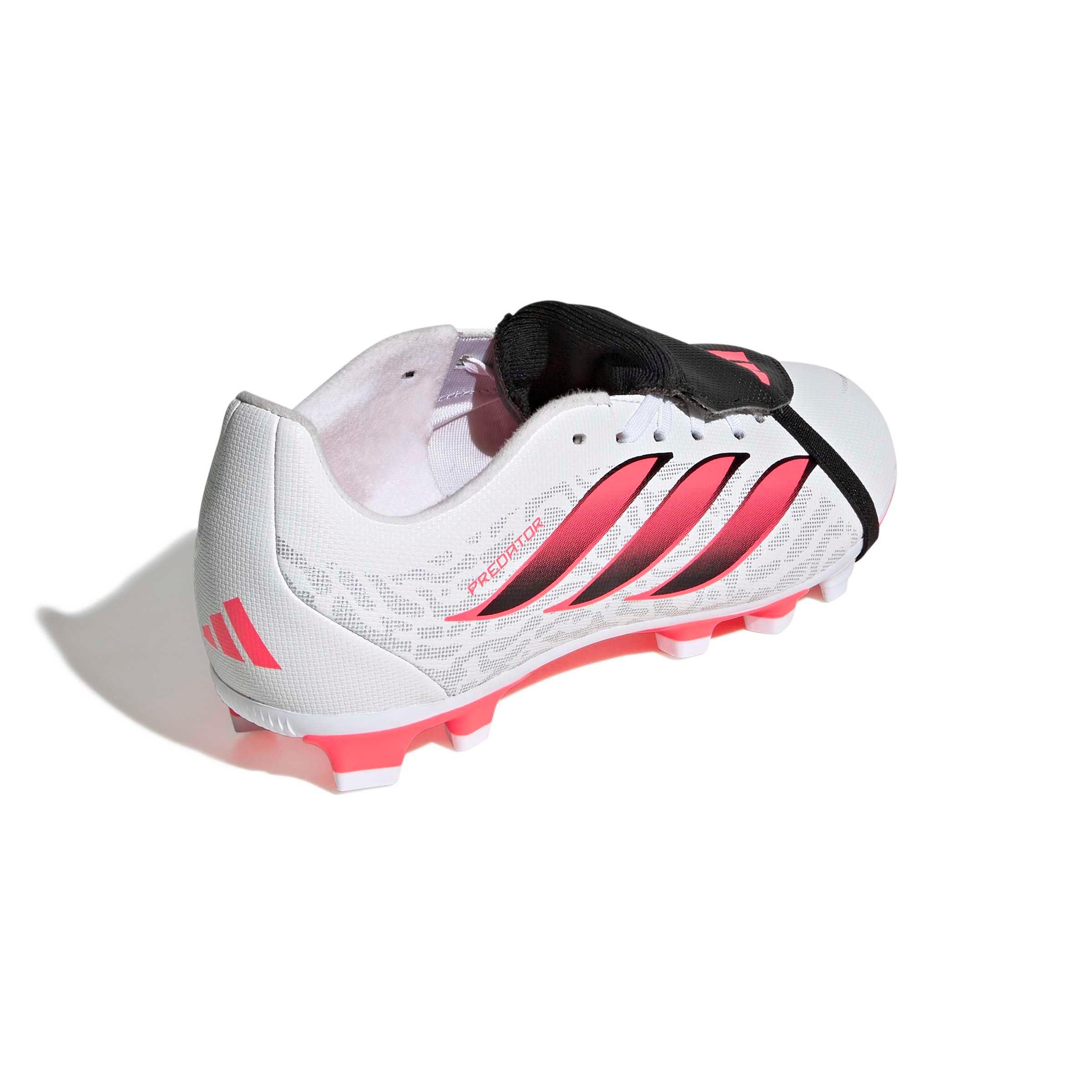 adidas Predator Club FO Tongue MG "White/Solar Turbo/Core Black" Grade School Kids' Soccer Cleat - WHITE/SOLAR/BLACK