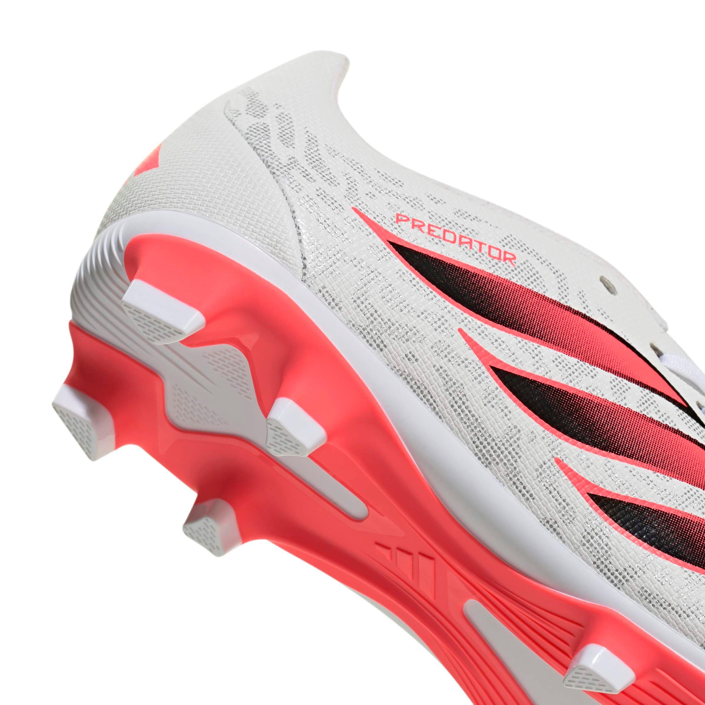 adidas Predator Club FO Tongue MG "White/Solar Turbo/Core Black" Grade School Kids' Soccer Cleat - WHITE/SOLAR/BLACK