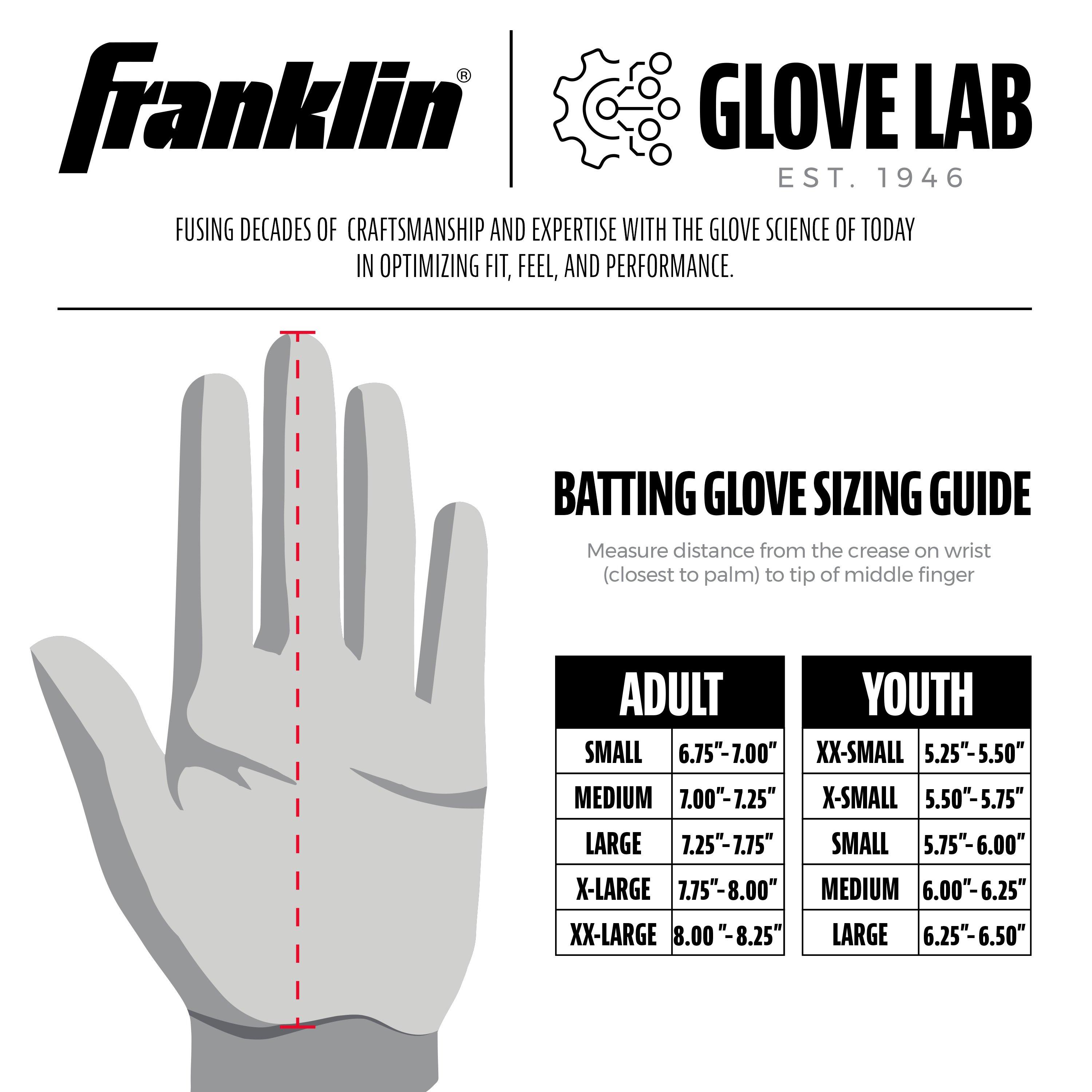 Franklin Sports Youth MLB CFX Pro Series Batting Gloves - Pearl