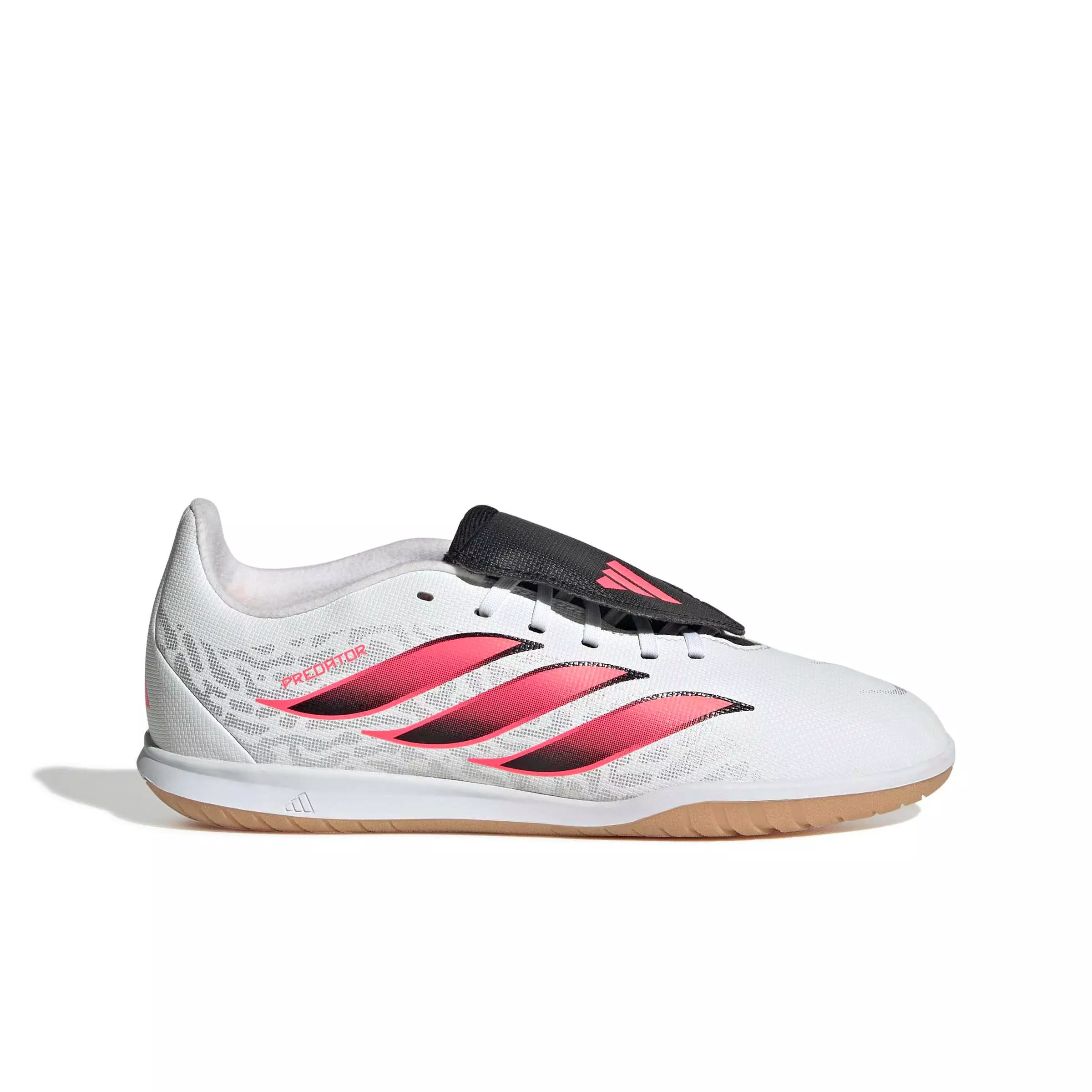 adidas Predator Club FO Tongue Sala IC "White/Solar Turbo/Black" Grade School Kids' Soccer Shoe - WHITE/SOLAR/BLACK