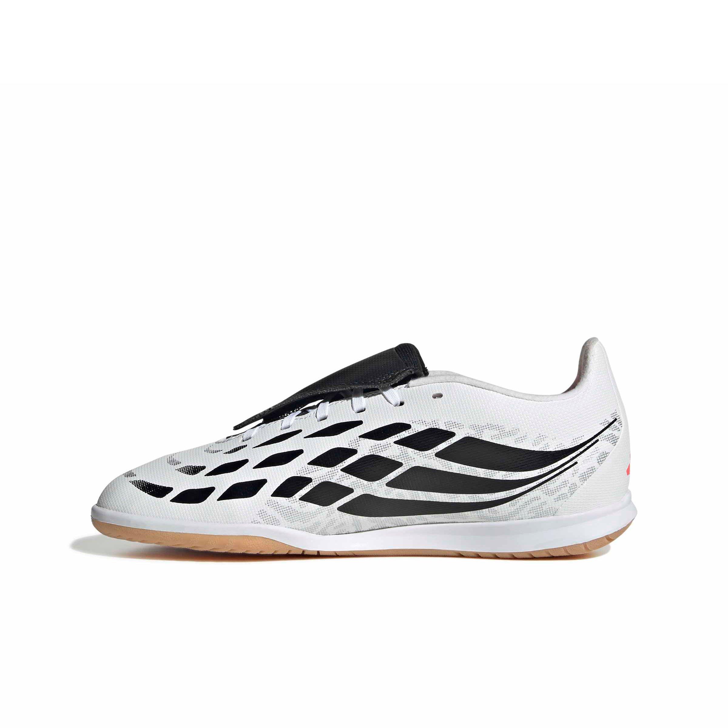 adidas Predator Club FO Tongue Sala IC "White/Solar Turbo/Black" Grade School Kids' Soccer Shoe - WHITE/SOLAR/BLACK
