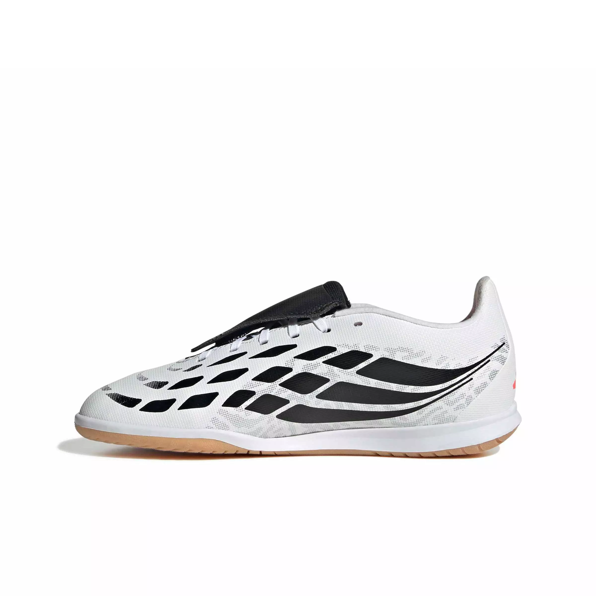 adidas Predator Club FO Tongue Sala IC "White/Solar Turbo/Black" Grade School Kids' Soccer Shoe - WHITE/SOLAR/BLACK