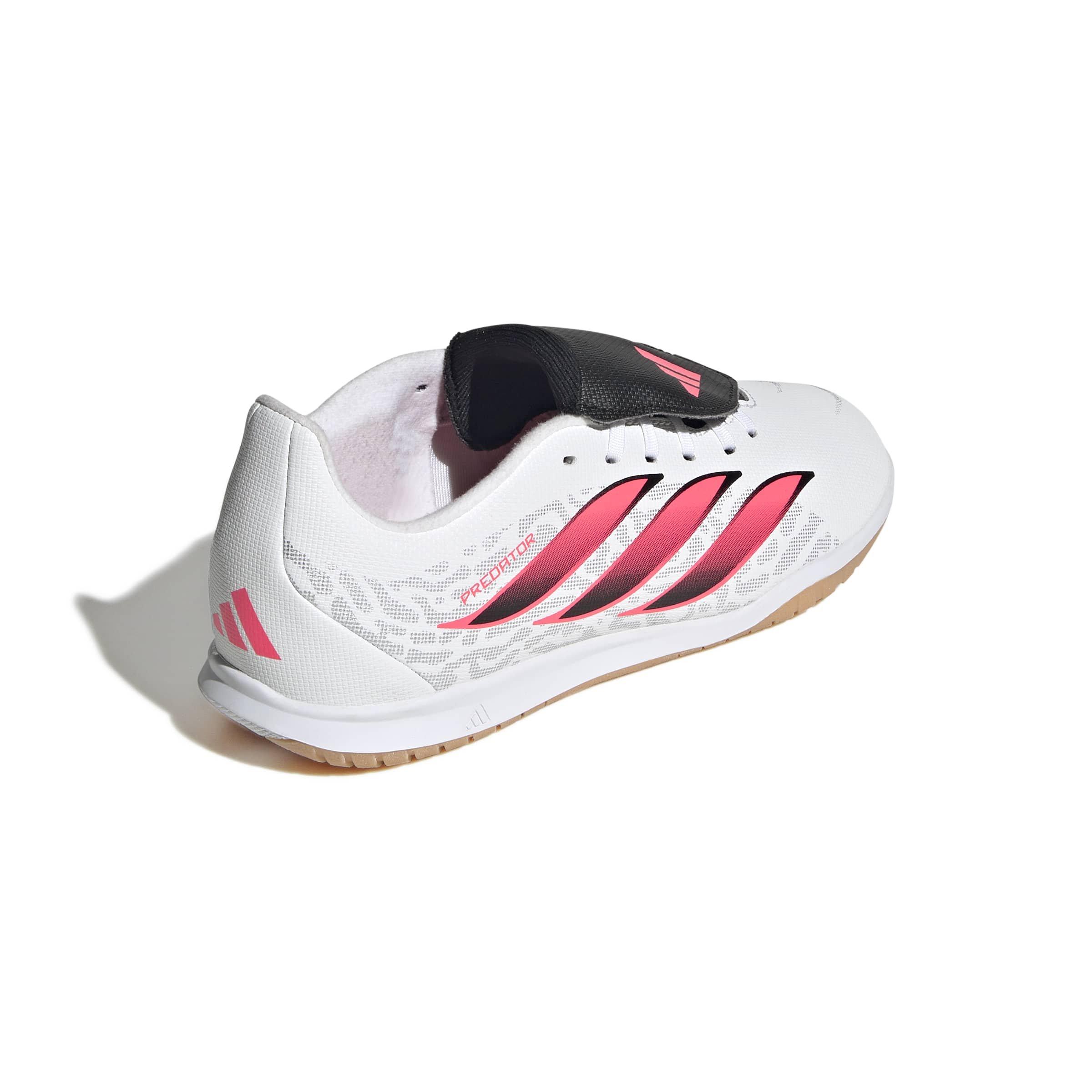 adidas Predator Club FO Tongue Sala IC "White/Solar Turbo/Black" Grade School Kids' Soccer Shoe - WHITE/SOLAR/BLACK