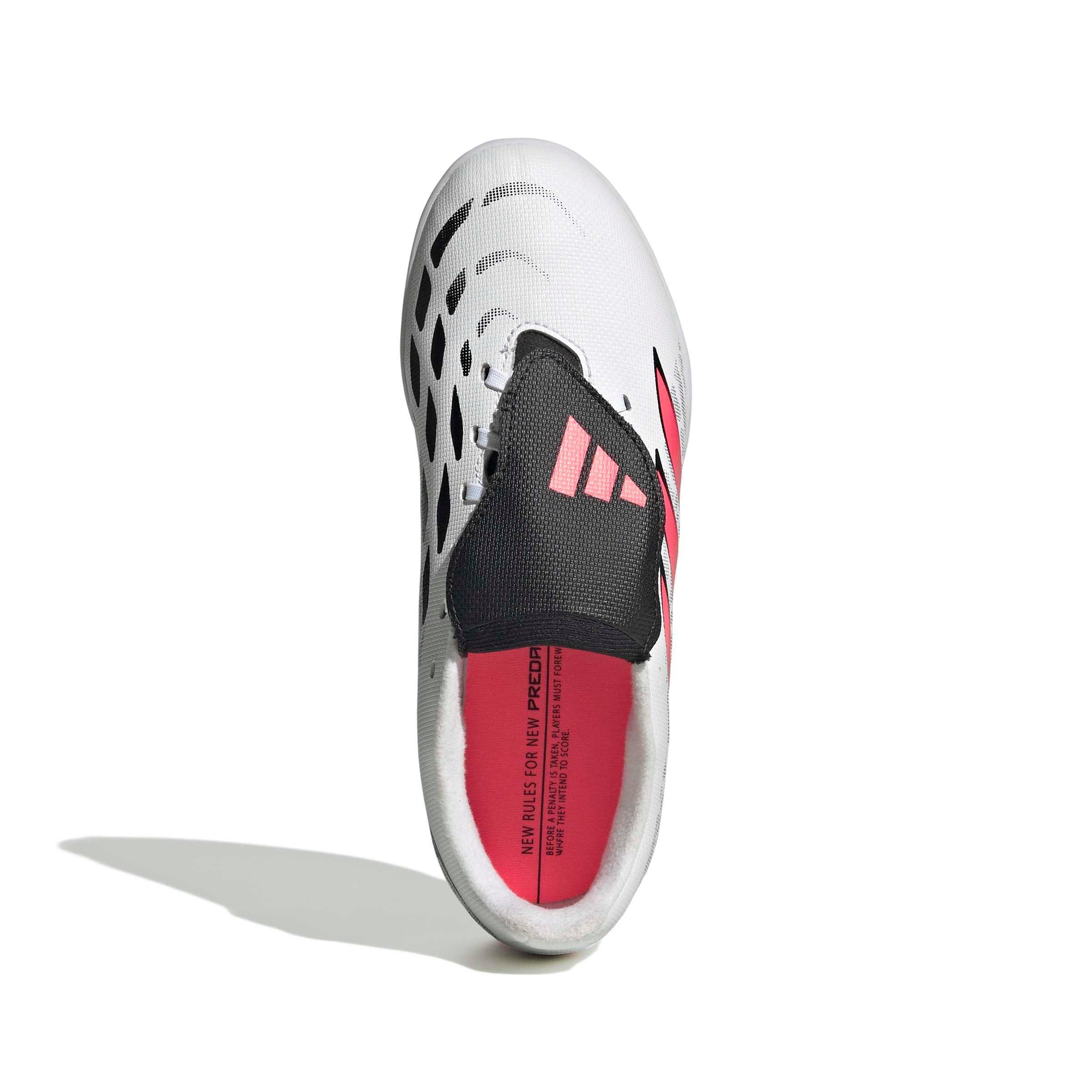 adidas Predator Club FO Tongue Sala IC "White/Solar Turbo/Black" Grade School Kids' Soccer Shoe - WHITE/SOLAR/BLACK