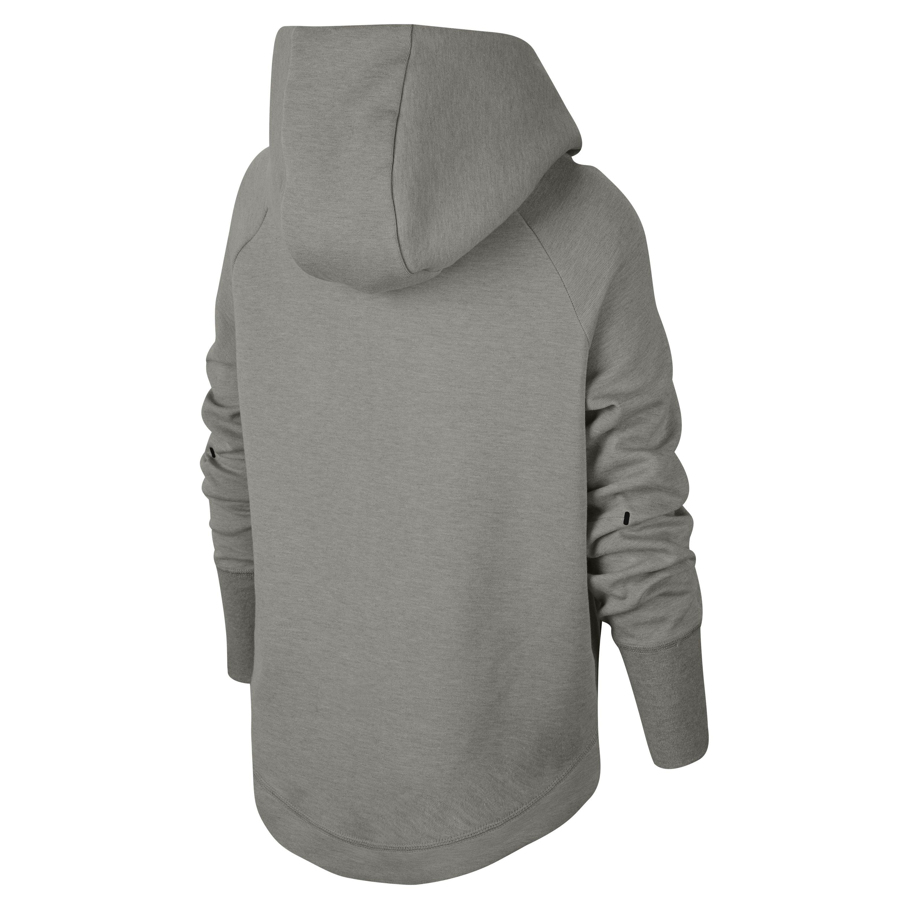 Nike Sportswear Tech Fleece Big Kids' Girls' Full-Zip Hoodie - GREY/BLACK Thumbnail View 2