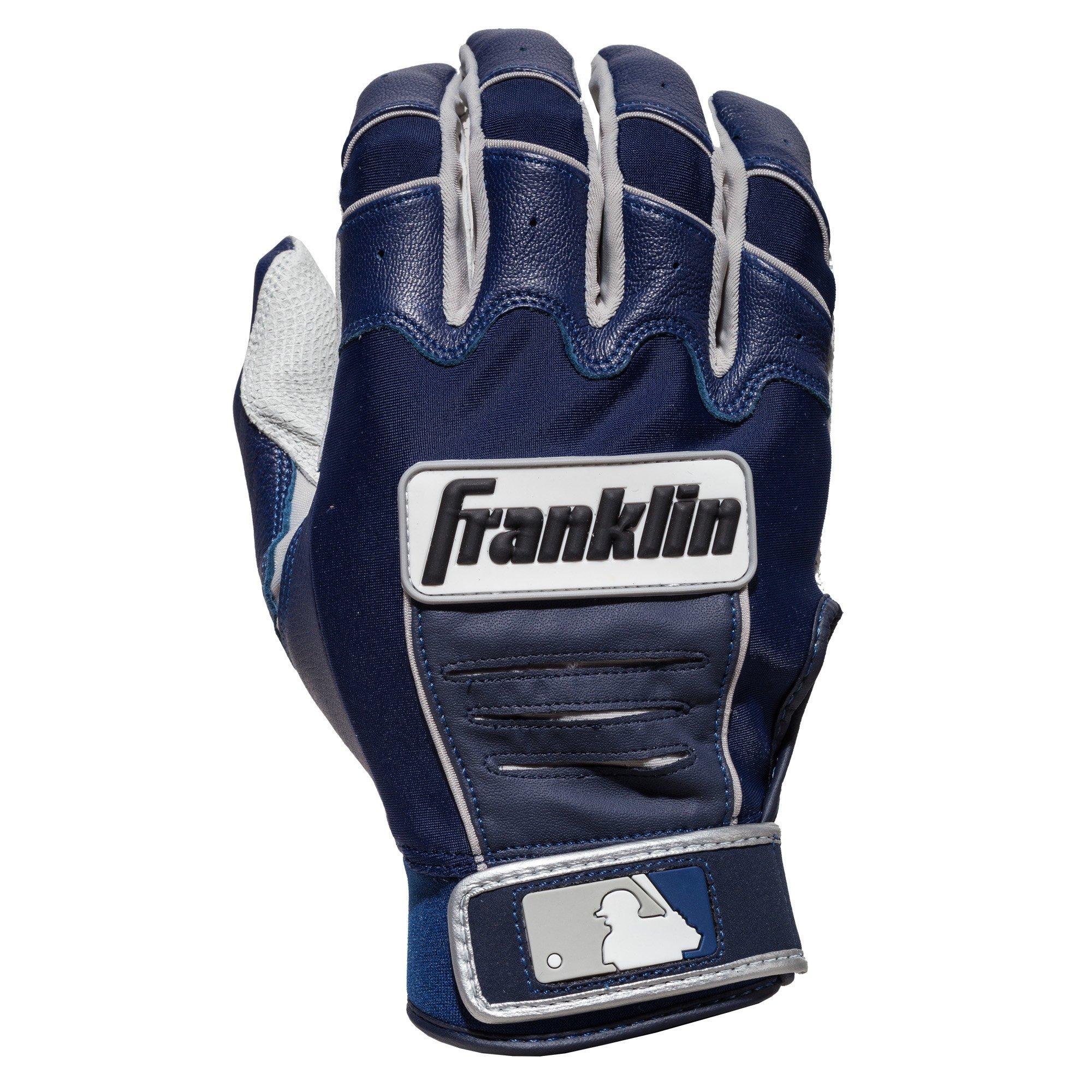 Franklin Sports Youth MLB CFX Pro Series Batting Gloves - White/Navy - WHITE/NAVY Thumbnail View 1