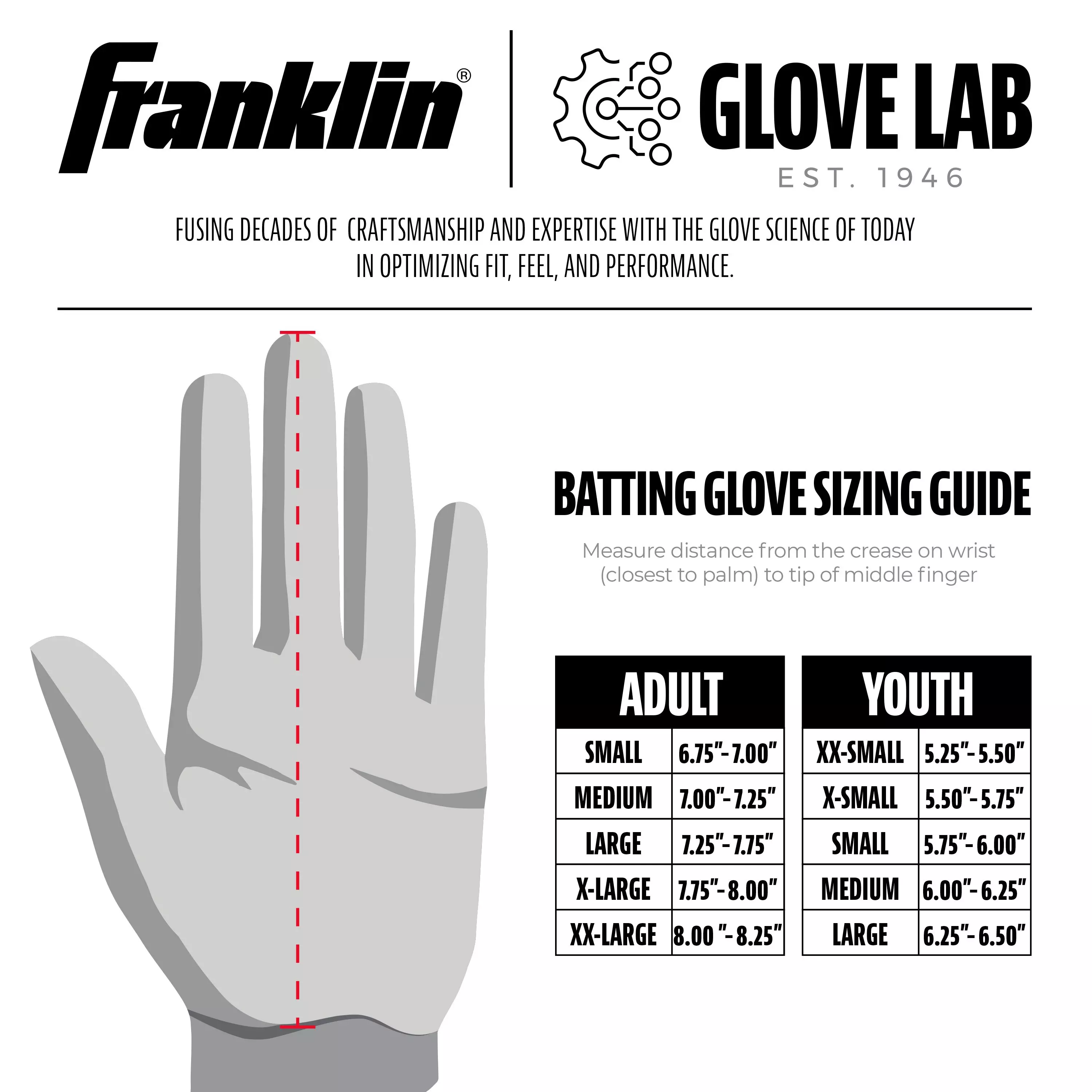 Franklin Sports Youth CFX Pro Hi-Lite Batting Gloves - Purple - PURPLE