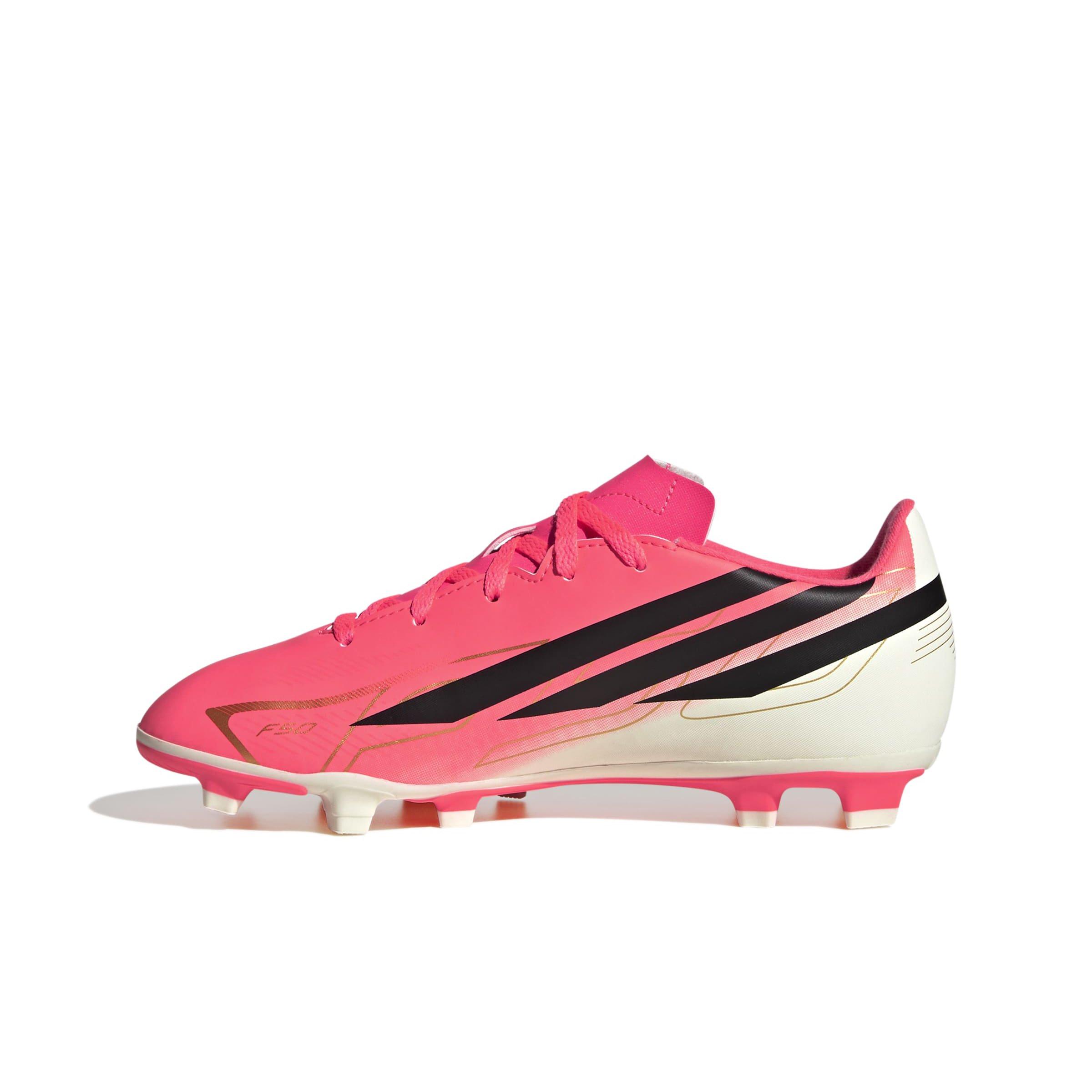 adidas F50 Hyperfast Club MG "Solar Turbo/Core Black/Gold Metallic" Grade School Kids' Soccer Cleat - SOLAR/BLACK/GOLD