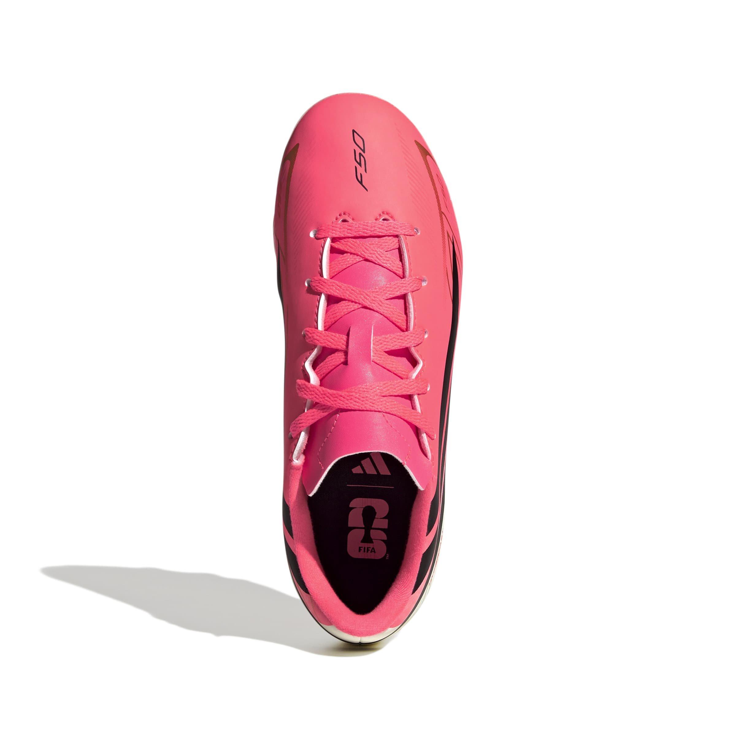 adidas F50 Hyperfast Club MG "Solar Turbo/Core Black/Gold Metallic" Grade School Kids' Soccer Cleat - SOLAR/BLACK/GOLD