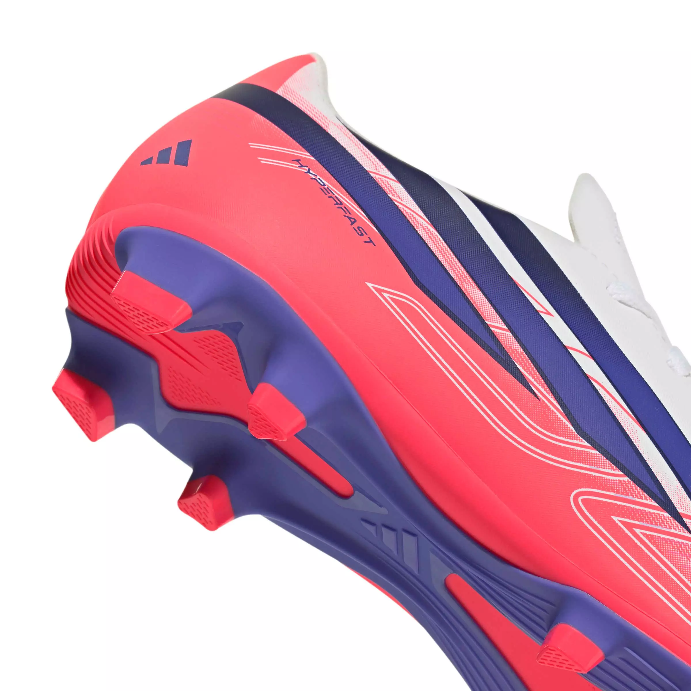 adidas F50 Hyperfast Club MG "Ftwr White/Solar Purple/Solar Turbo" Grade School Kids' Soccer Cleat - WHITE/PURPLE/SOLAR