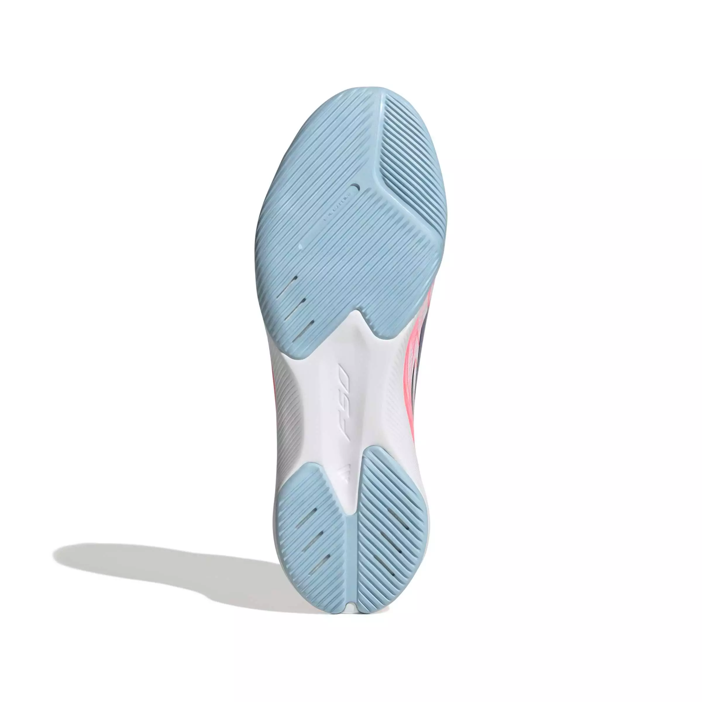 adidas F50 Hyperfast League IC "Ftwr White/Solar Purple/Solar Turbo" Grade School Kids' Soccer Shoe - WHITE/PURPLE/SOLAR