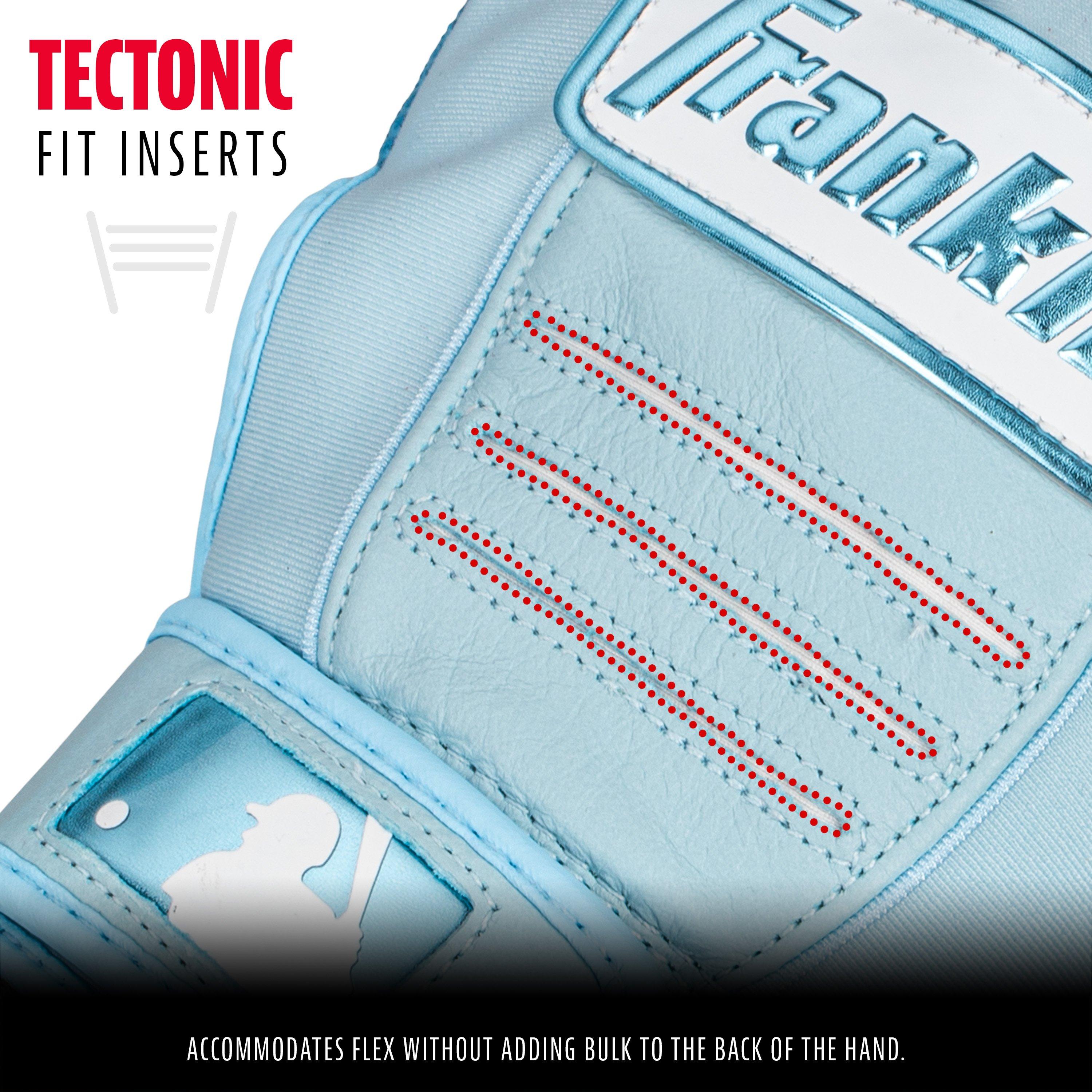 Franklin Sports Youth CFX Pro Hi-Lite Batting Gloves - Carolina Blue