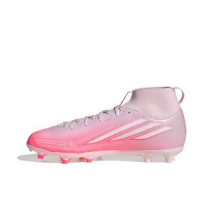 adidas F50 Sparkfusion League Mid Cut MG "Solar Turbo/White/Pink" Grade School Kids' Soccer Cleat - SOLAR/WHITE/PINK