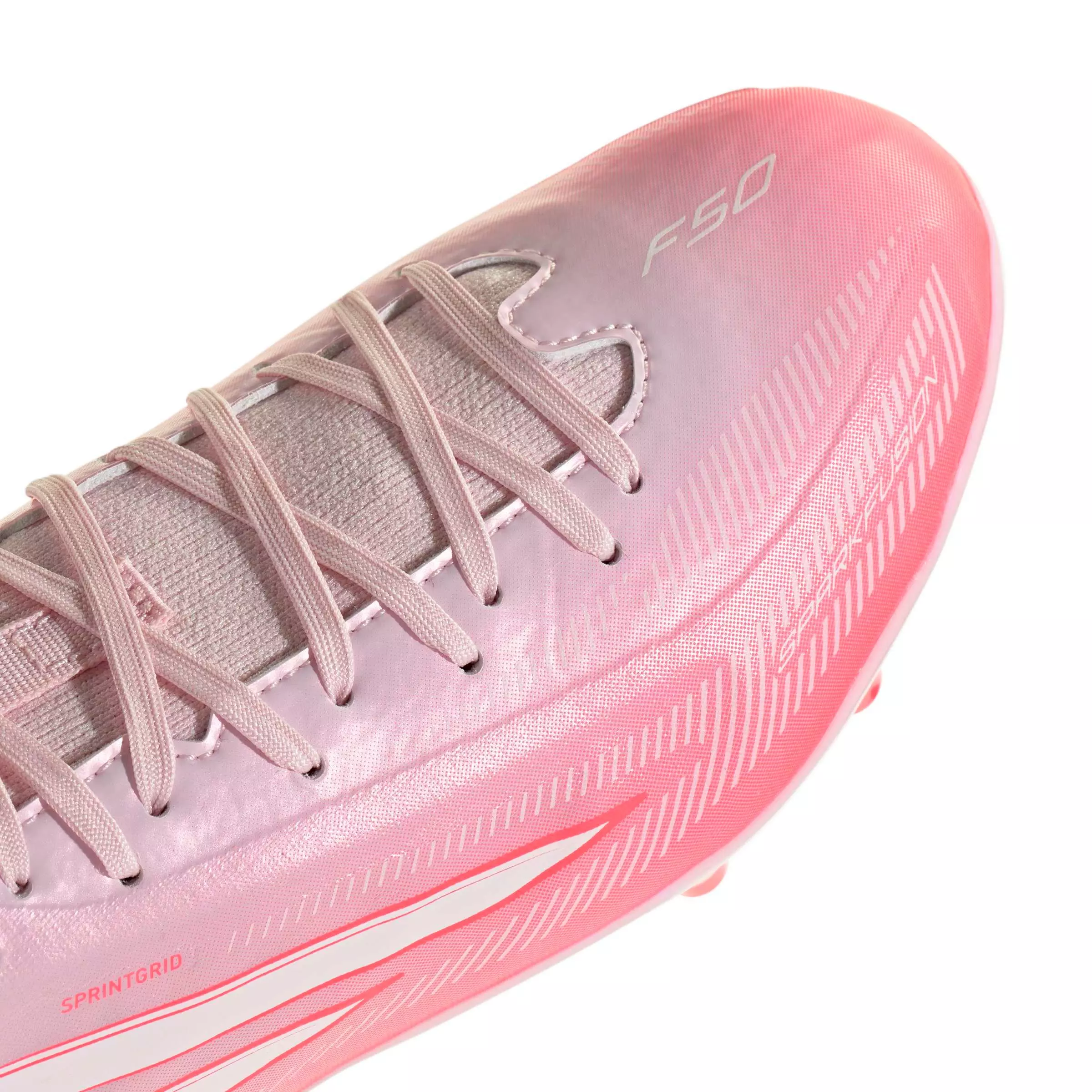 adidas F50 Sparkfusion League Mid Cut MG "Solar Turbo/White/Pink" Grade School Kids' Soccer Cleat - SOLAR/WHITE/PINK