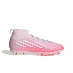 adidas F50 Sparkfusion League Mid Cut MG "Solar Turbo/White/Pink" Grade School Kids' Soccer Cleat - SOLAR/WHITE/PINK