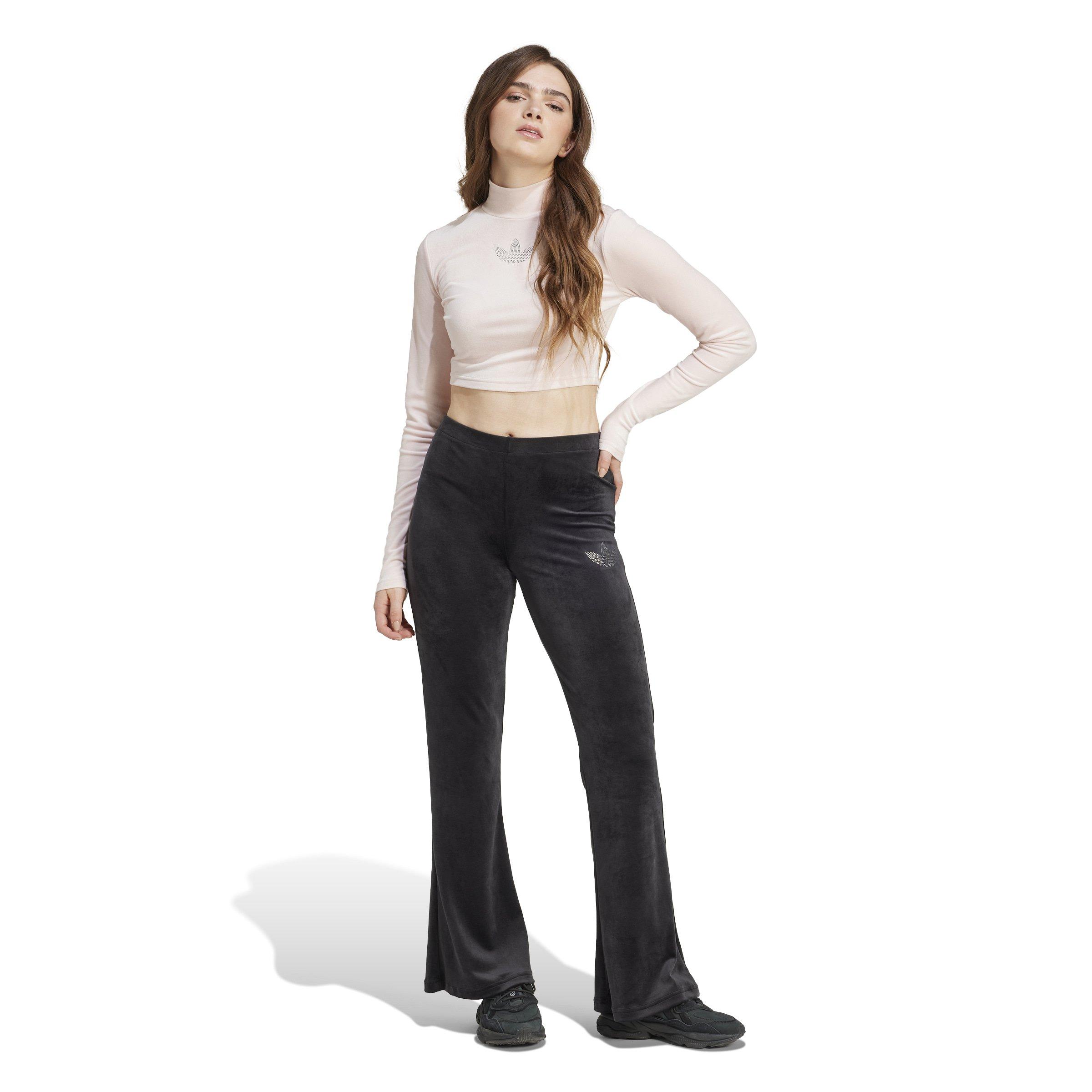 adidas Originals Women's Velvet Joggers with Rhinestone