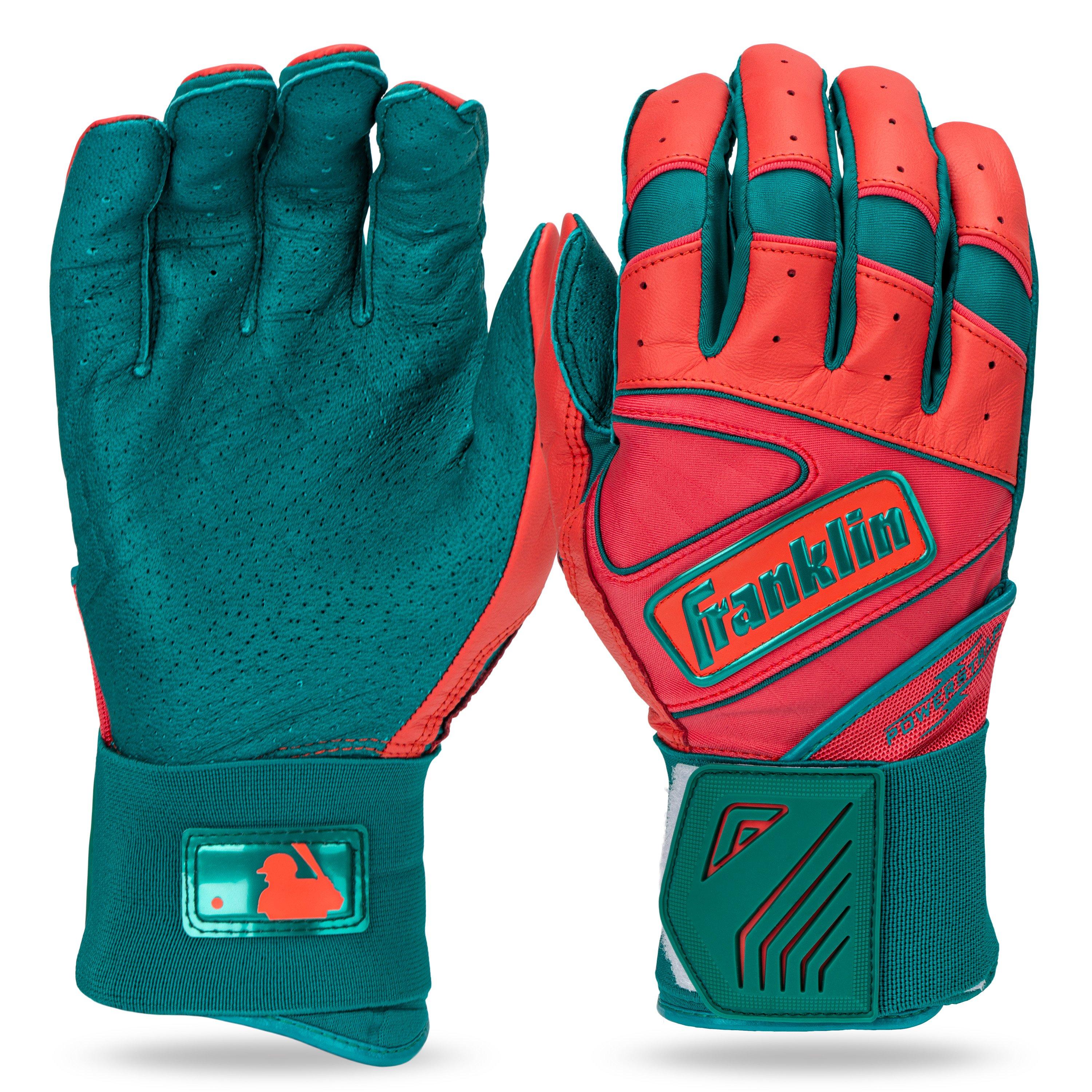 Franklin Sports Big Kids' Powerstrap Infinite Batting Gloves - ORANGE/BLUE Thumbnail View 1
