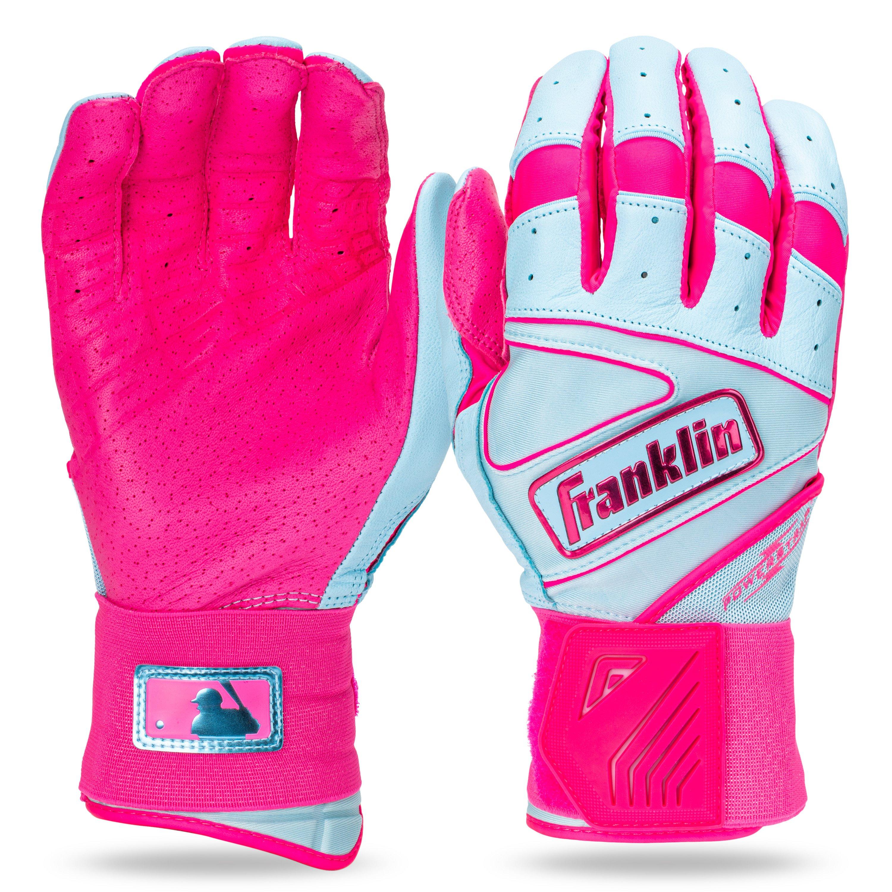 Franklin Sports Powerstrap Infinite Batting Gloves - BLUE/PINK Thumbnail View 1