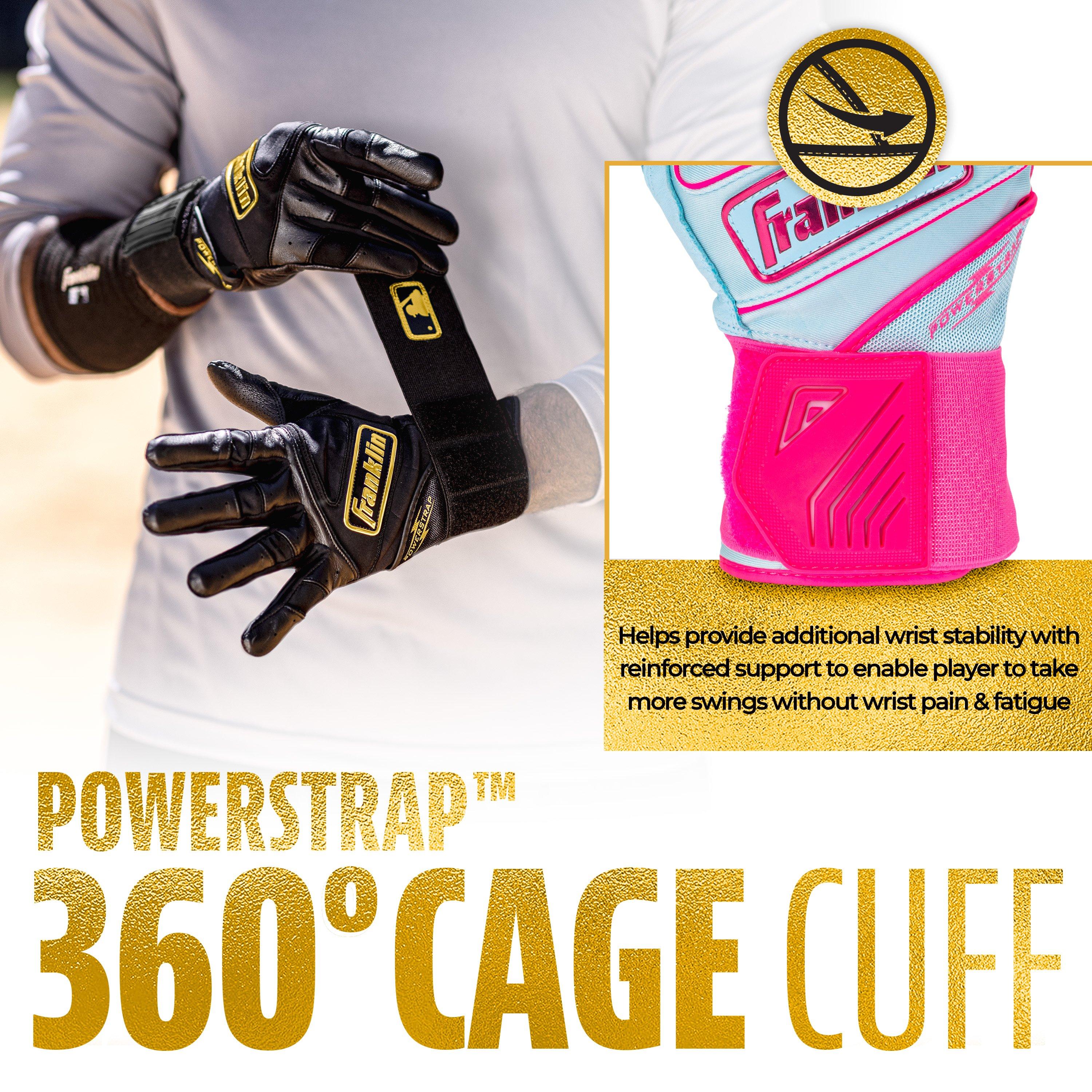 Franklin Sports Powerstrap Infinite Batting Gloves - BLUE/PINK Thumbnail View 4