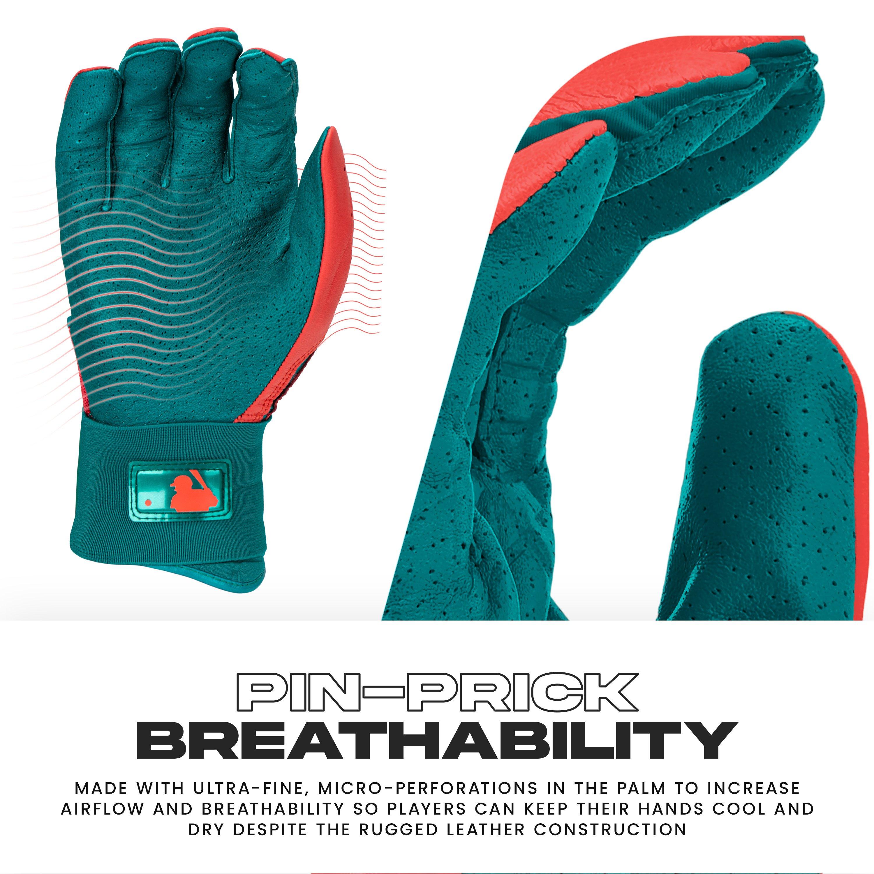 Franklin Sports Powerstrap Infinite Batting Gloves - ORANGE/BLUE Thumbnail View 4