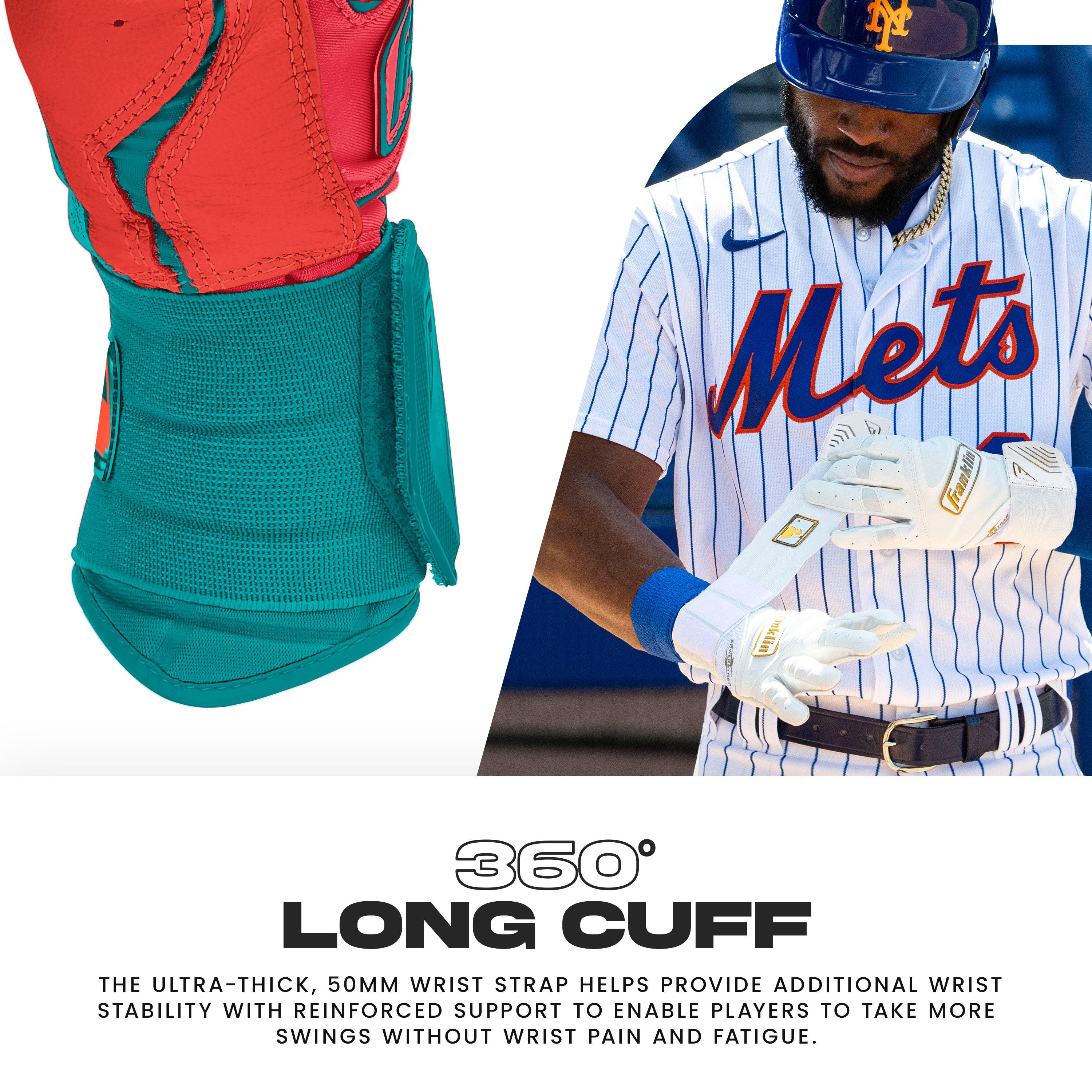 Franklin Sports Powerstrap Infinite Batting Gloves - ORANGE/BLUE Thumbnail View 5