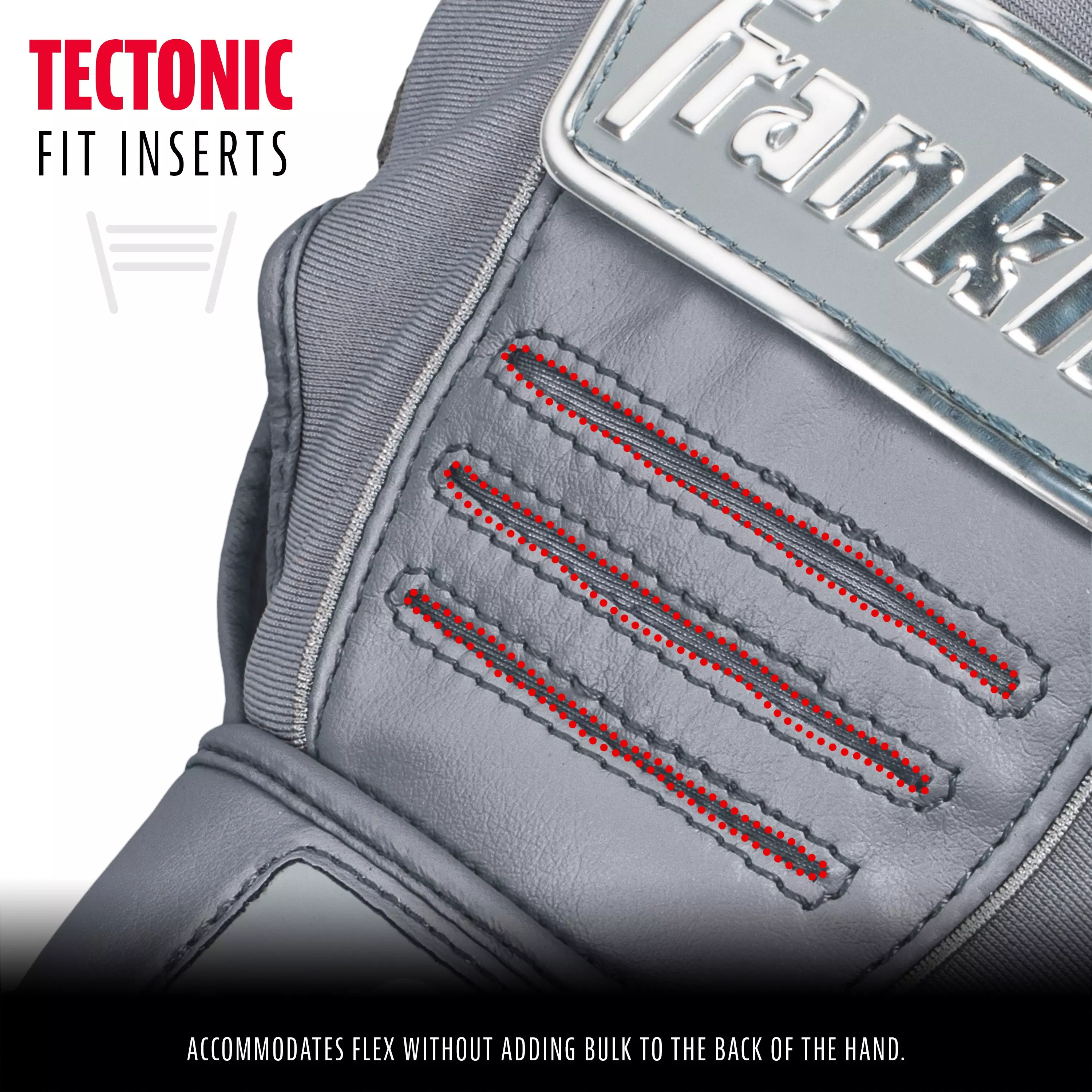 Franklin Sports Youth MLB CFX Pro Series Batting Gloves - Grey - GREY