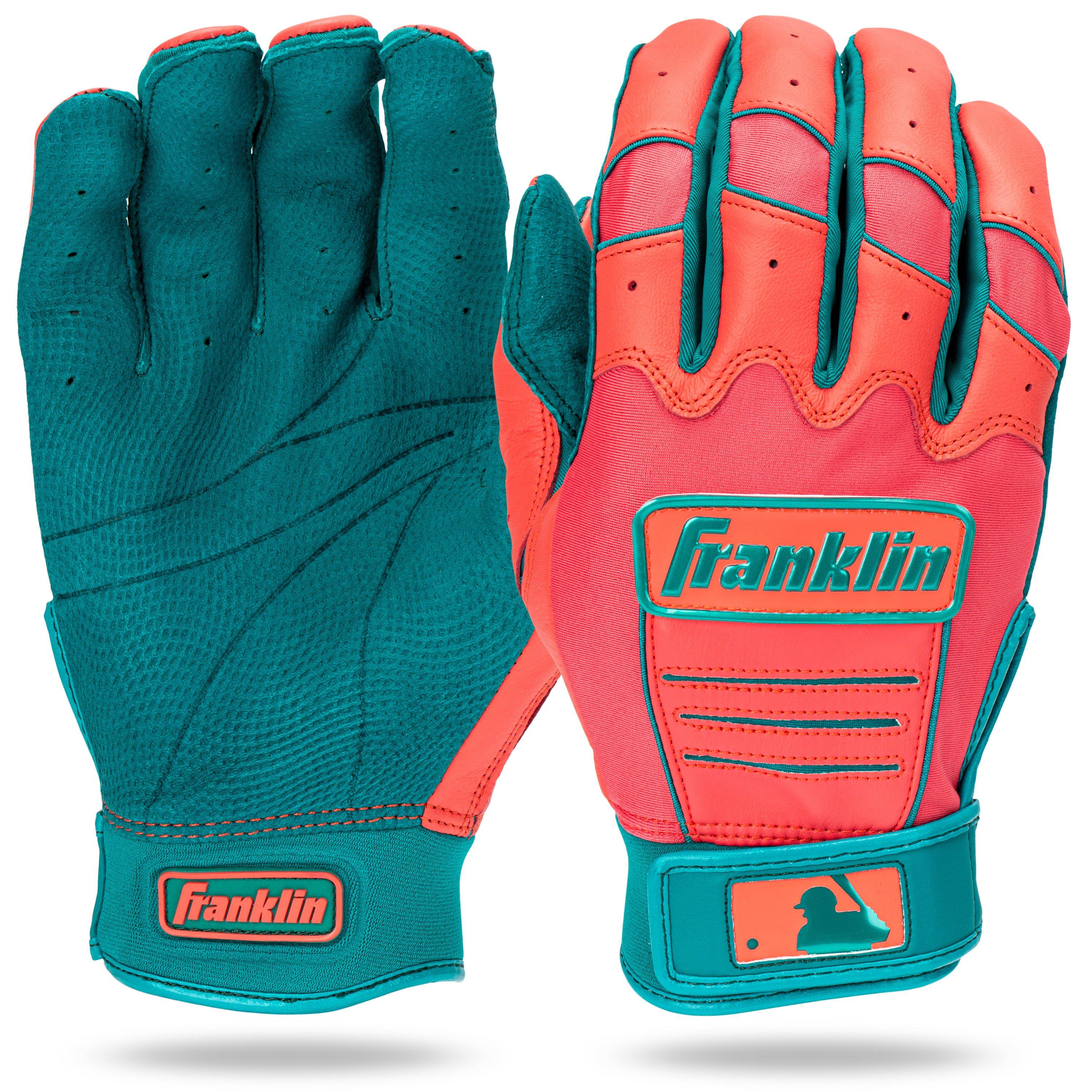 Franklin Sports CFX Pro Batting Gloves - ORANGE/BLUE Thumbnail View 1
