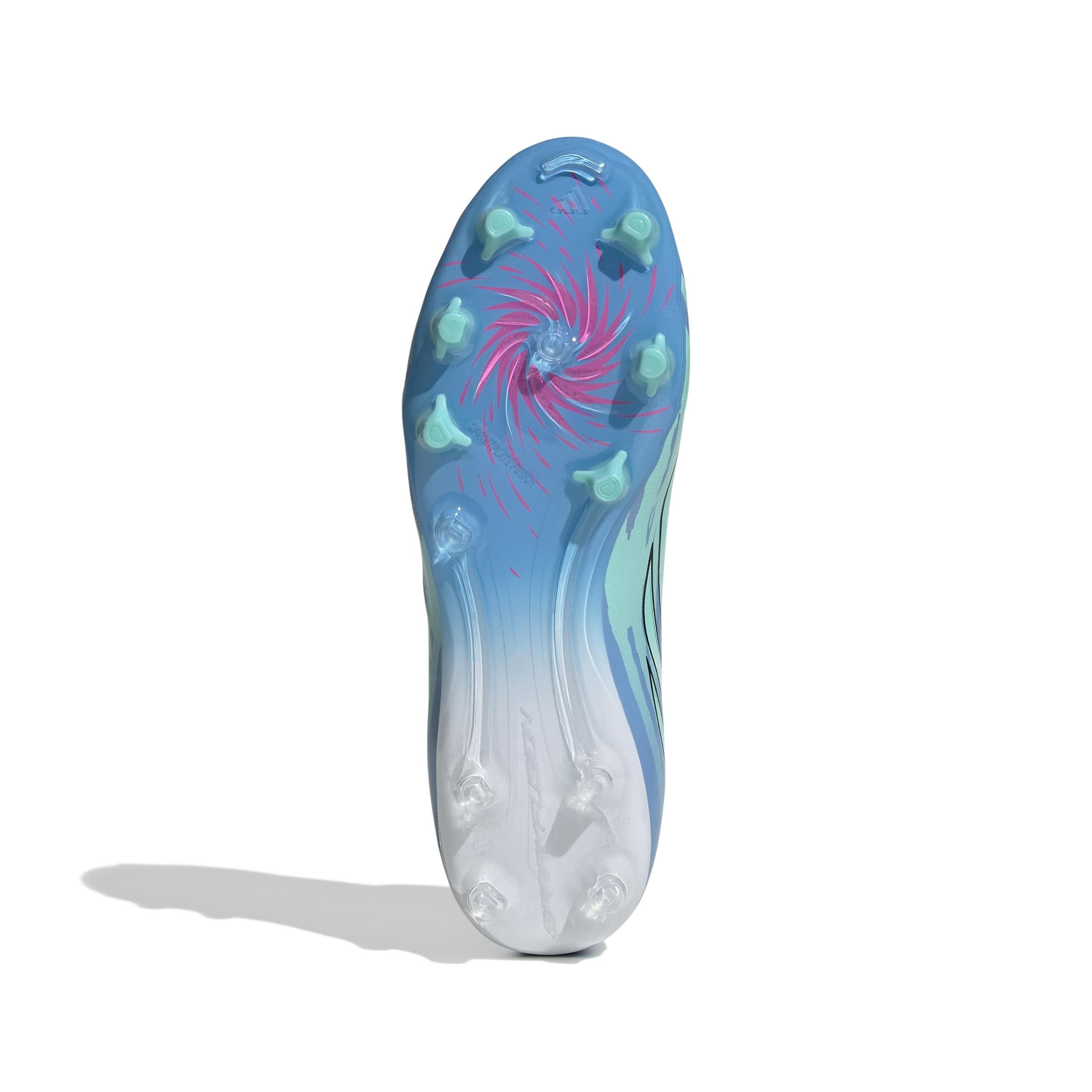 adidas F50 Sparkfusion League Mid Cut MG "Semi Blue Burst/White/Lucid Pink" Women's Soccer Cleat - BLUE/WHITE/PINK