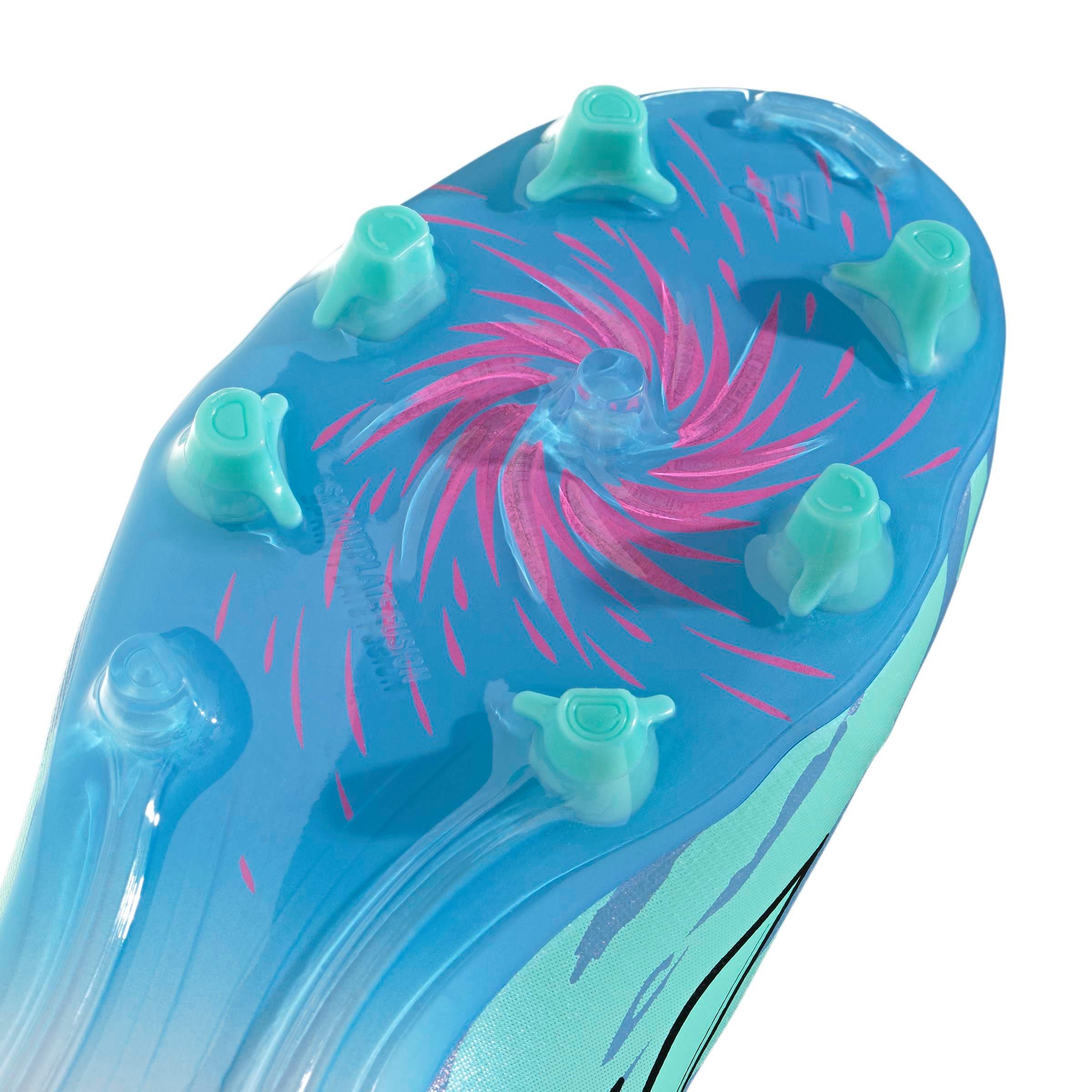 adidas F50 Sparkfusion League Mid Cut MG "Semi Blue Burst/White/Lucid Pink" Women's Soccer Cleat - BLUE/WHITE/PINK