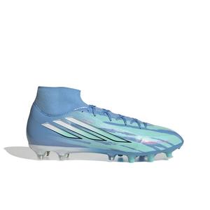 adidas F50 Sparkfusion League Mid Cut MG "Semi Blue Burst/White/Lucid Pink" Women's Soccer Cleat - BLUE/WHITE/PINK