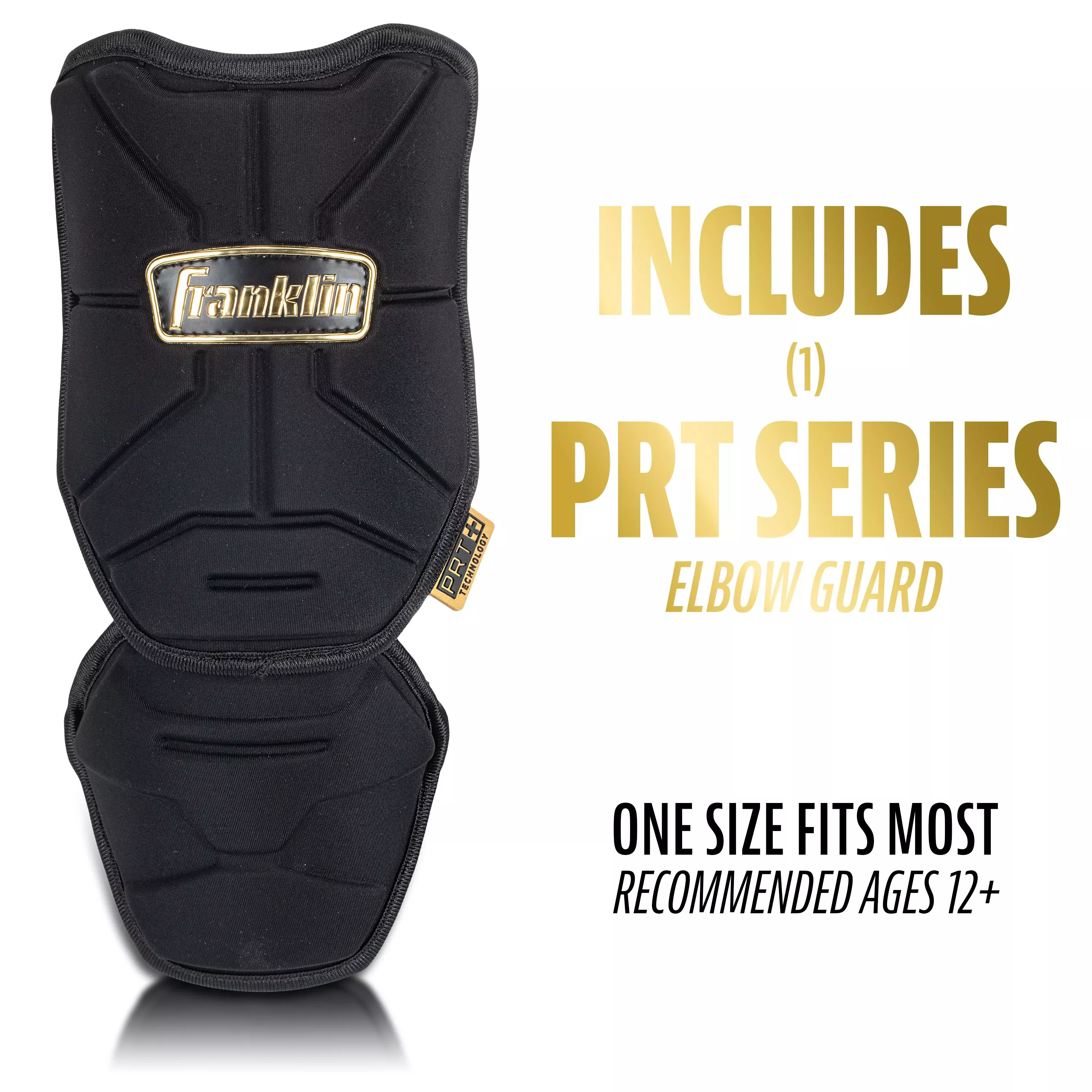 Franklin Sports Youth PRT Protective Elbow Guard - Black/Gold - BLACK/GOLD