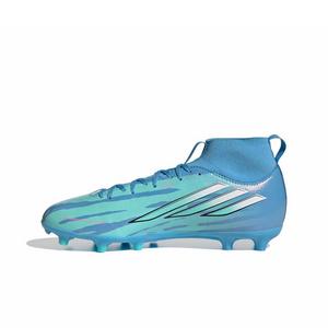 adidas F50 Sparkfusion League Mid Cut MG "Semi Blue/White/Pink" Grade School Kids' Soccer Cleat - BLUE/WHITE/PINK