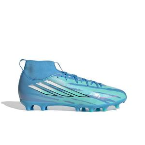 adidas F50 Sparkfusion League Mid Cut MG "Semi Blue/White/Pink" Grade School Kids' Soccer Cleat - BLUE/WHITE/PINK