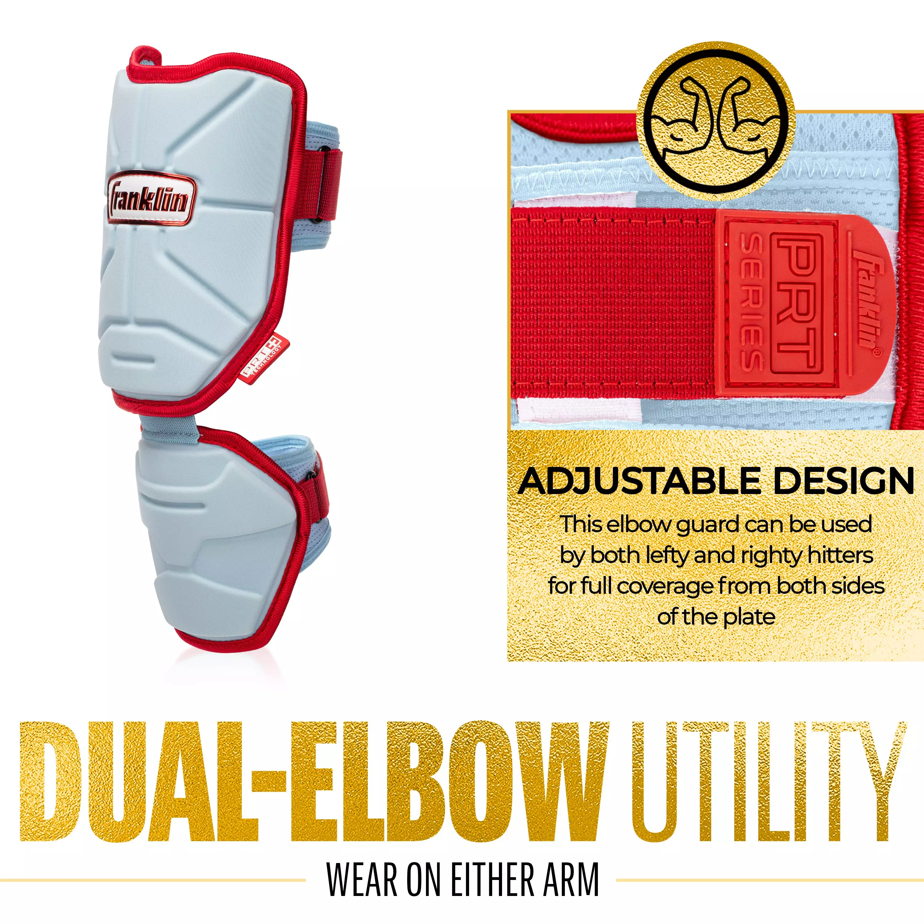 Franklin Sports Youth PRT Protective Elbow Guard - Carolina Blue - CAROLINA BLUE