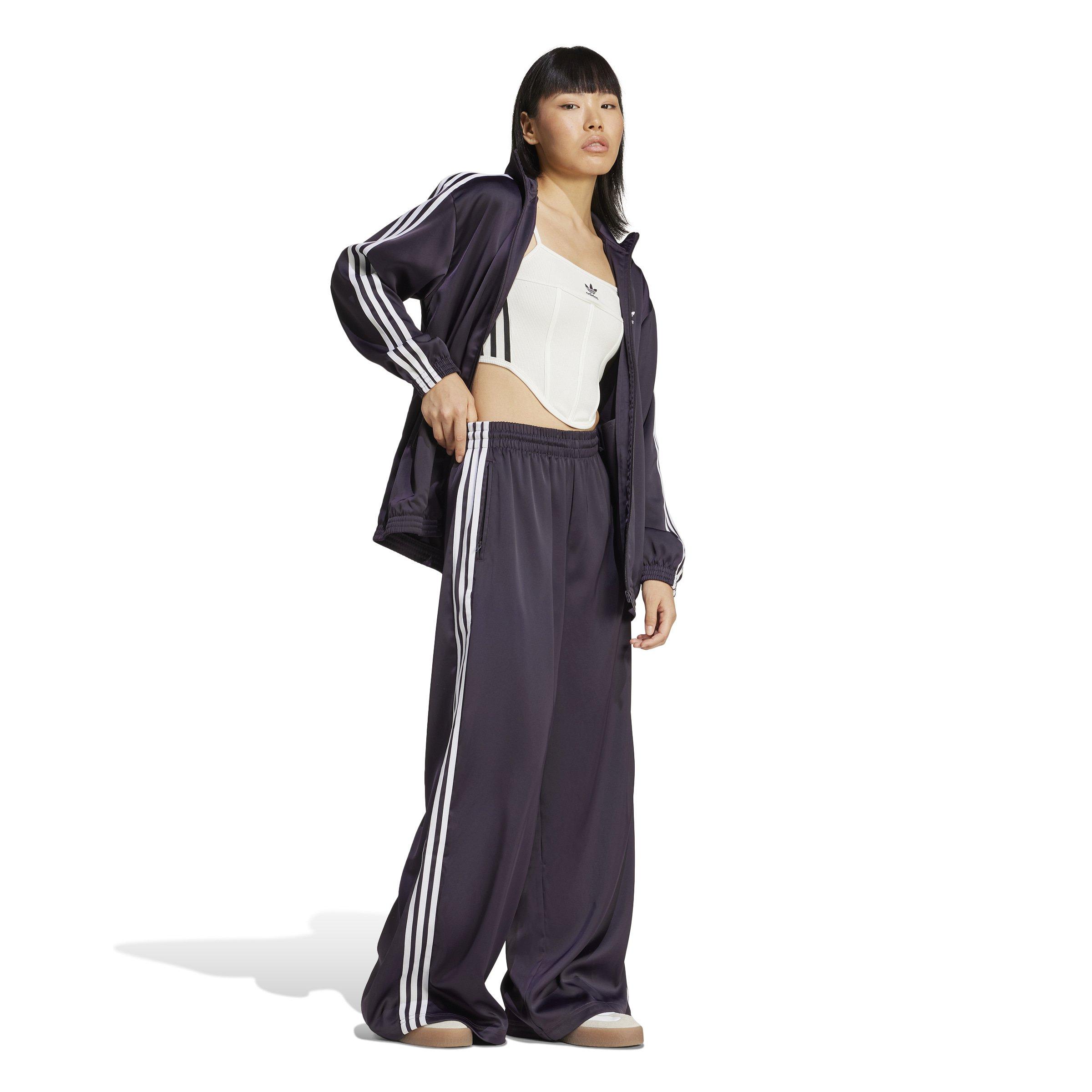 【adidas】SATIN WIDE LEG TRACK JOGGERS ジョガーパンツ adidas Originals satin wide leg joggers in green | ASOS