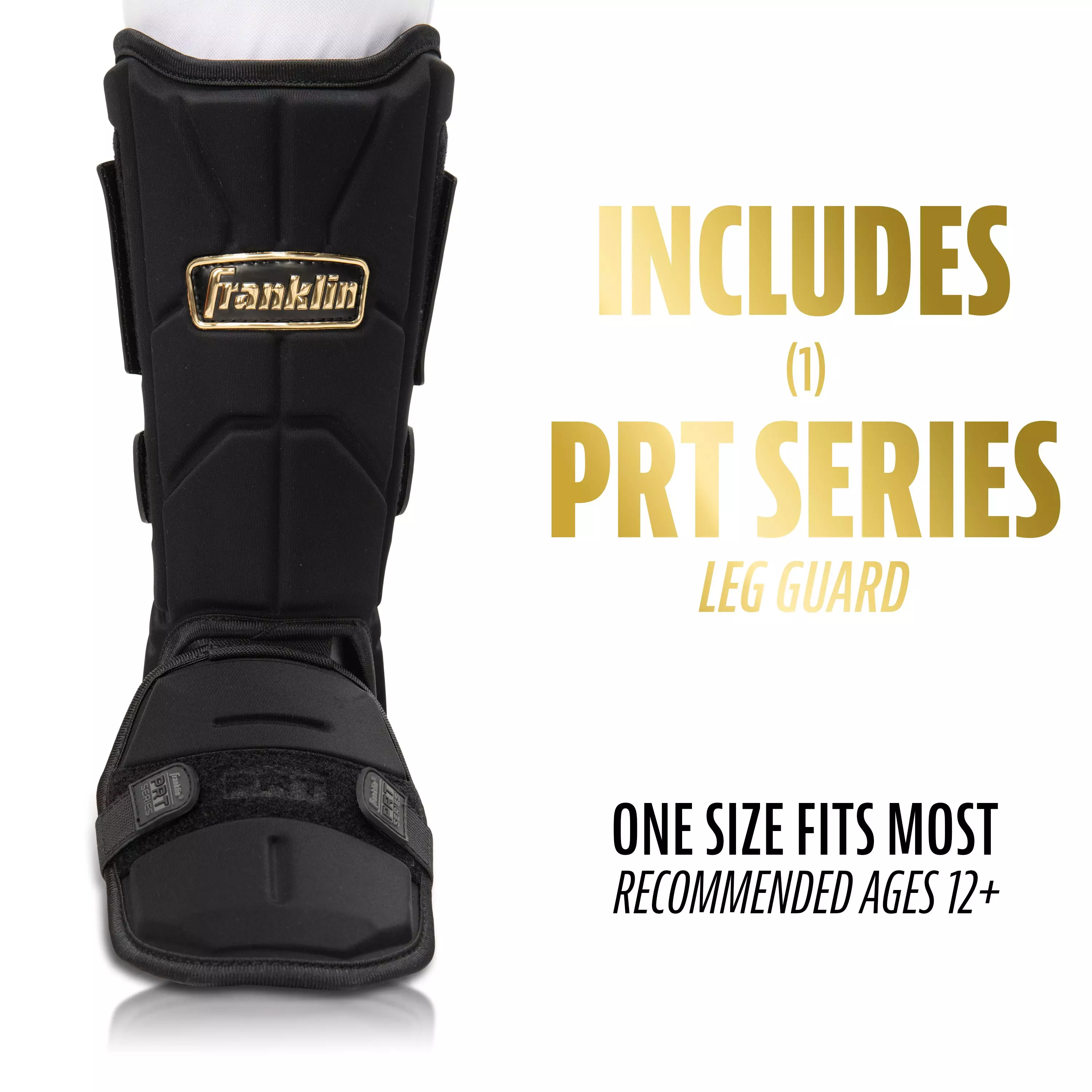 Franklin Sports Youth PRT Protective Leg Guard - Black/Gold - BLACK/GOLD