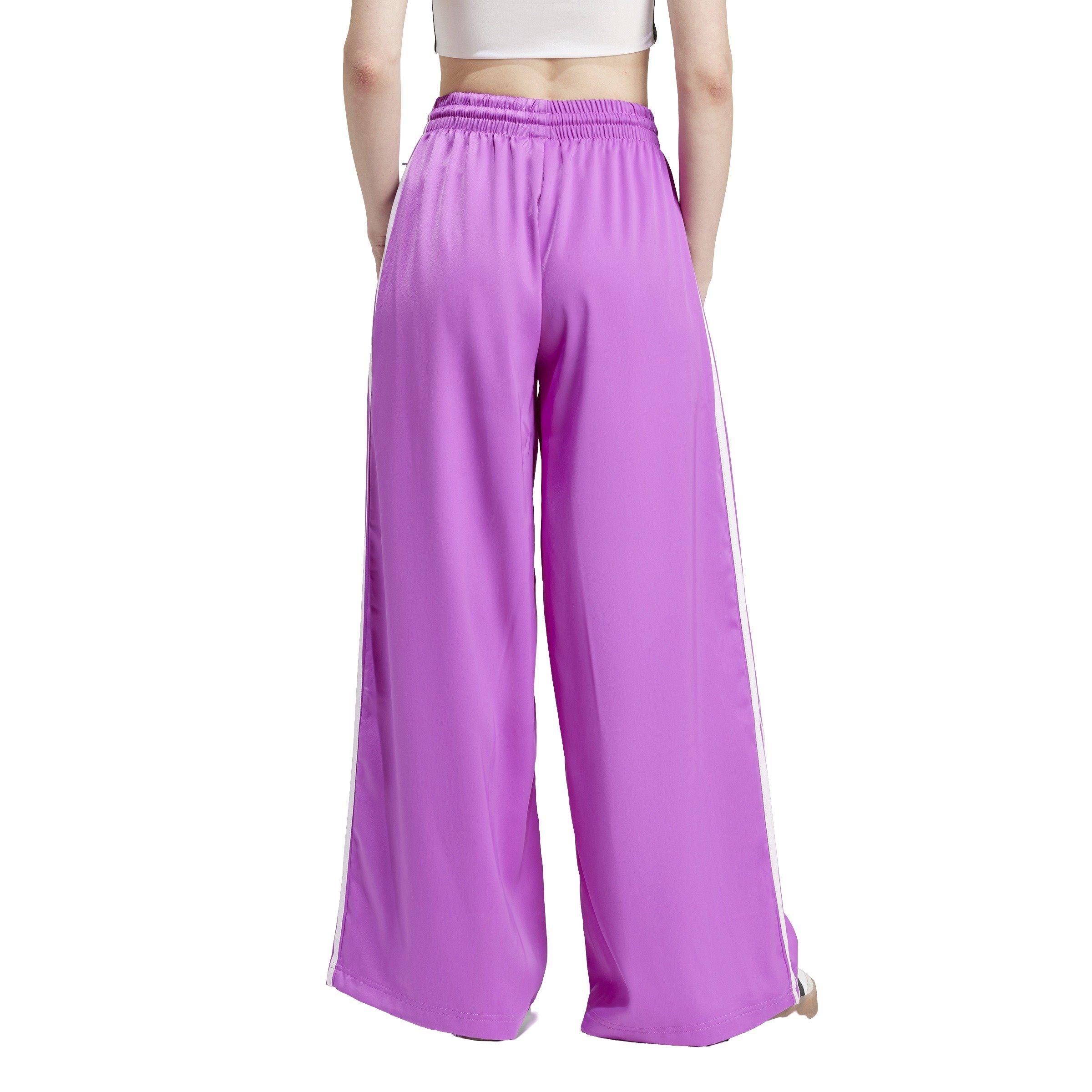 adidas Originals Women's Satin Wide Leg Track Joggers - Purple
