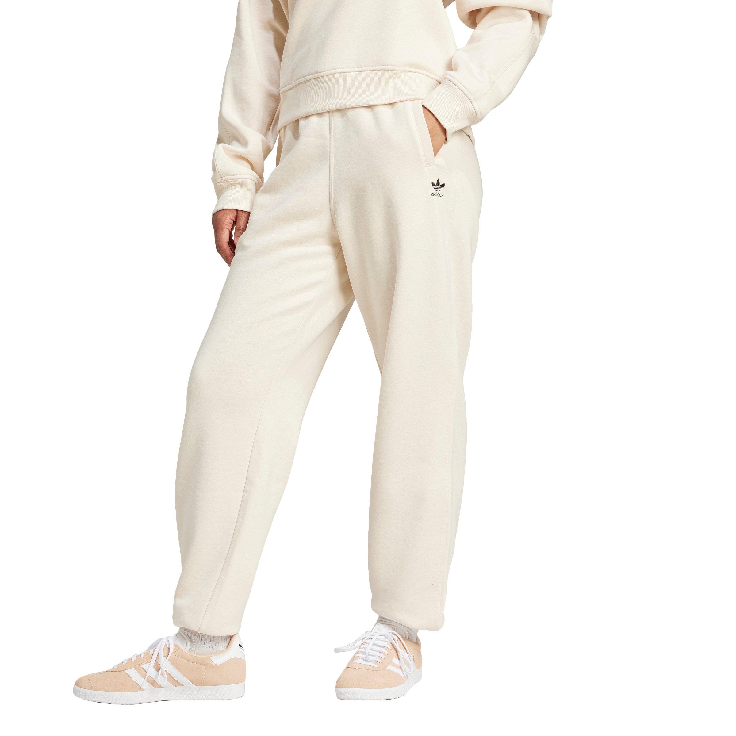 adidas Women's Originals Essentials Fleece Loose Joggers - White - WHITE Thumbnail View 1