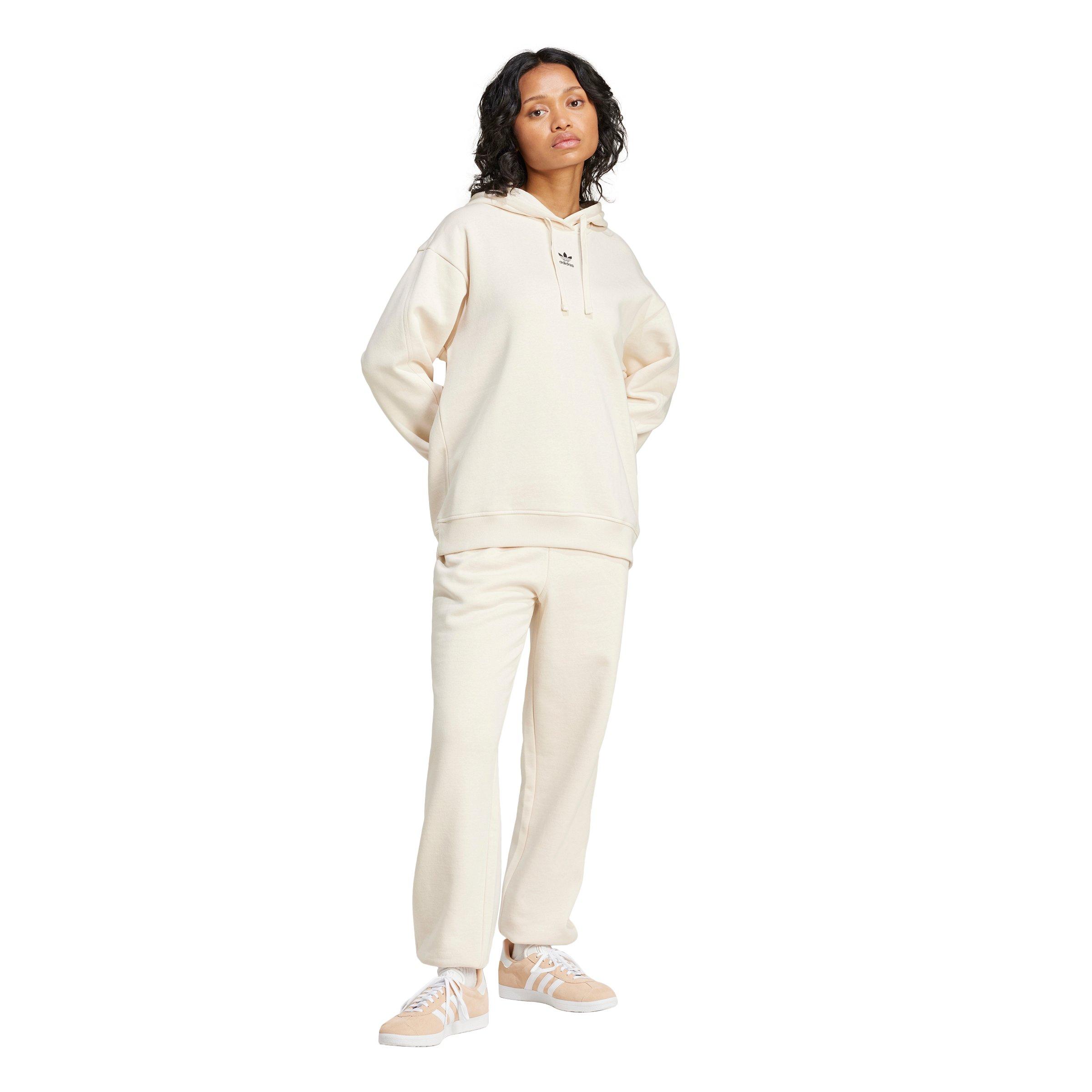 adidas Women's Originals Essentials Fleece Loose Joggers - White - WHITE Thumbnail View 5