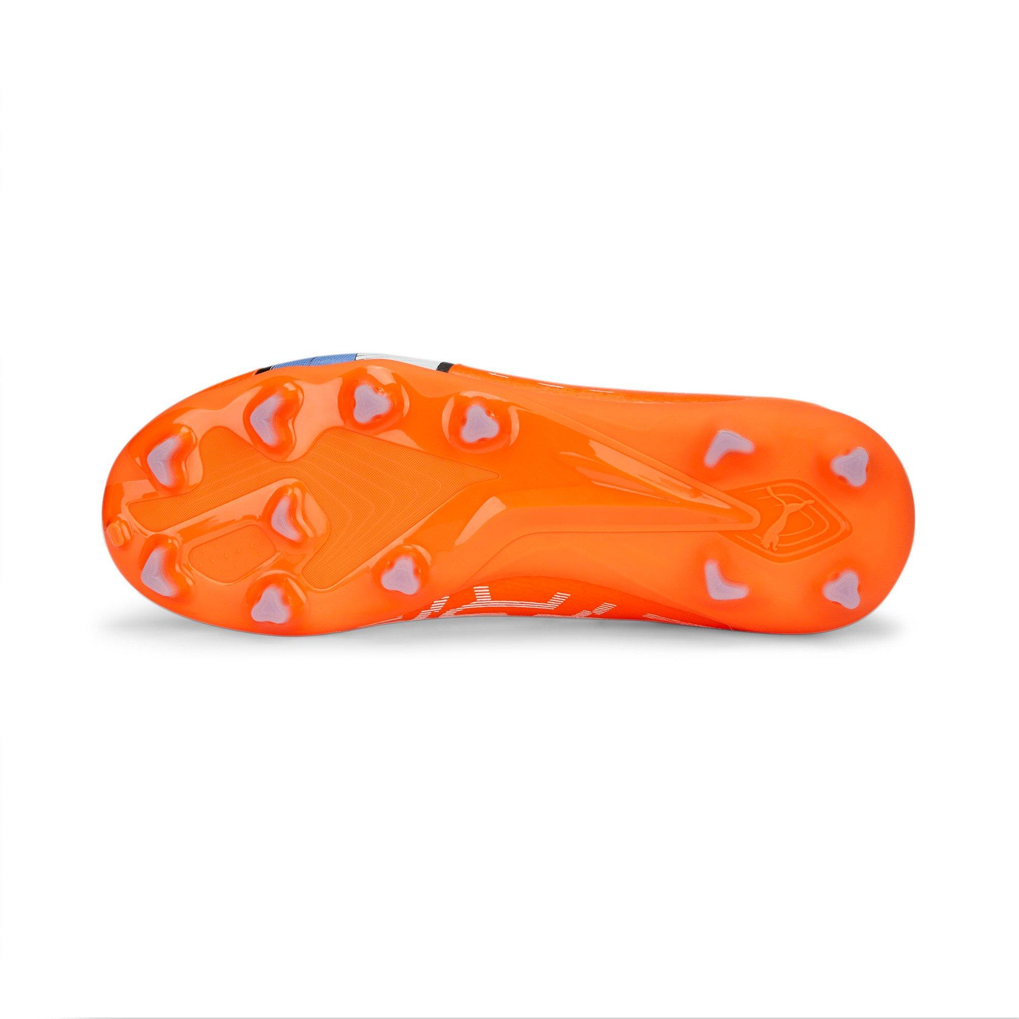 PUMA ULTRA Pro FG/AG Grade School Kids' "Ultra Orange/PUMA White/Blue Glimmer" Soccer Cleat