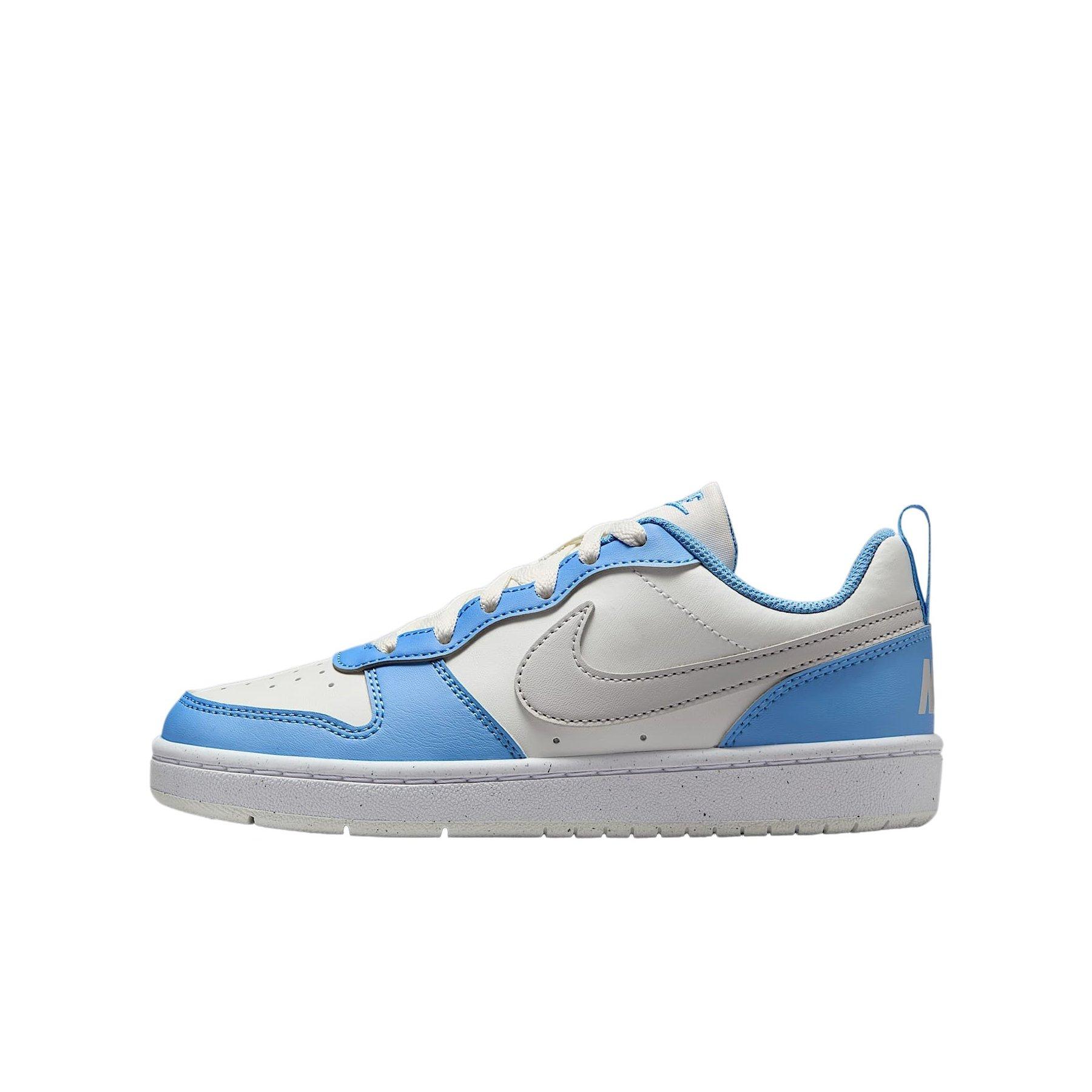 Nike Court Borough Low Recraft Grade School Boys' "Summit White/Cobalt Pulse/White/Vast Grey" Shoe