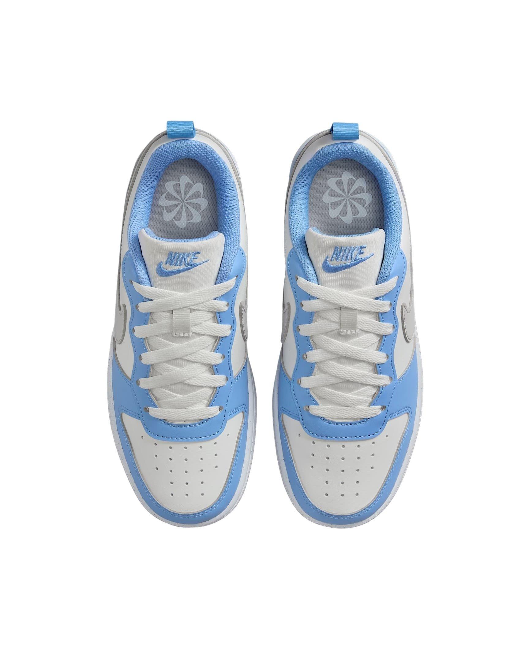 Nike Court Borough Low Recraft Grade School Boys' "Summit White/Cobalt Pulse/White/Vast Grey" Shoe