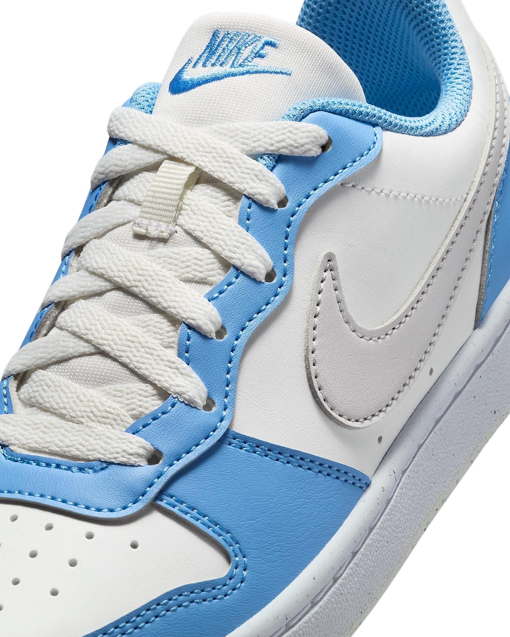 Nike Court Borough Low Recraft Grade School Boys' "Summit White/Cobalt Pulse/White/Vast Grey" Shoe