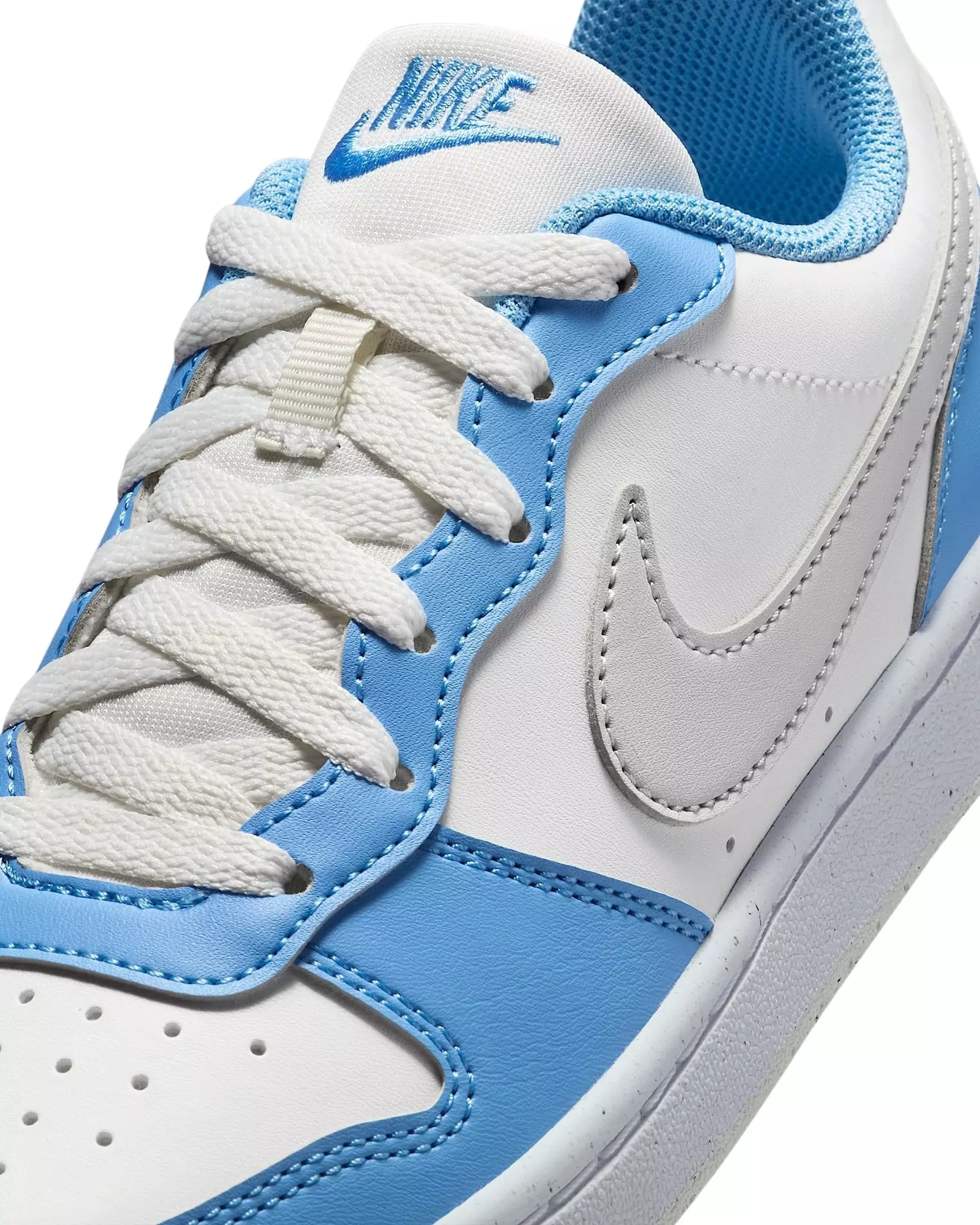 Nike Court Borough Low Recraft "Summit White/Cobalt Pulse/White/Vast Grey" Grade School Boys' Shoe - WHITE/COBALT/WHITE/GREY