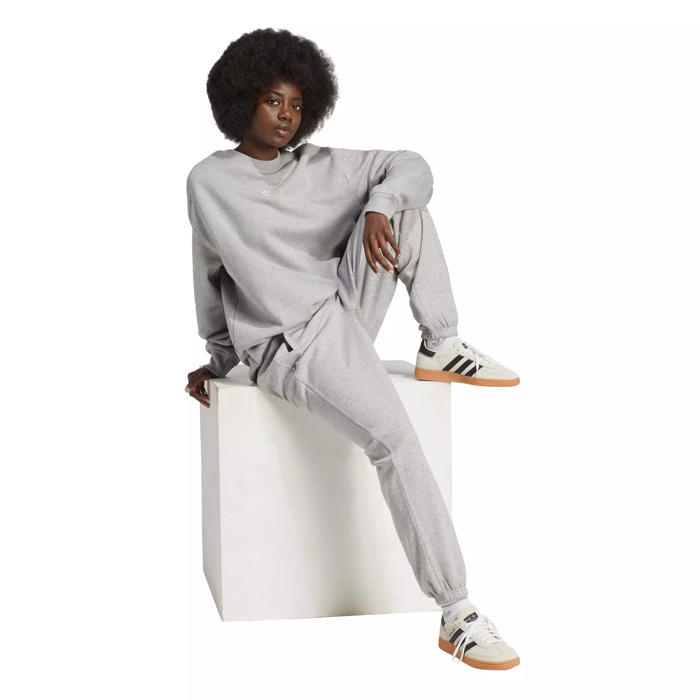 adidas Women's Originals Essentials Fleece Loose Joggers - Grey - GREY