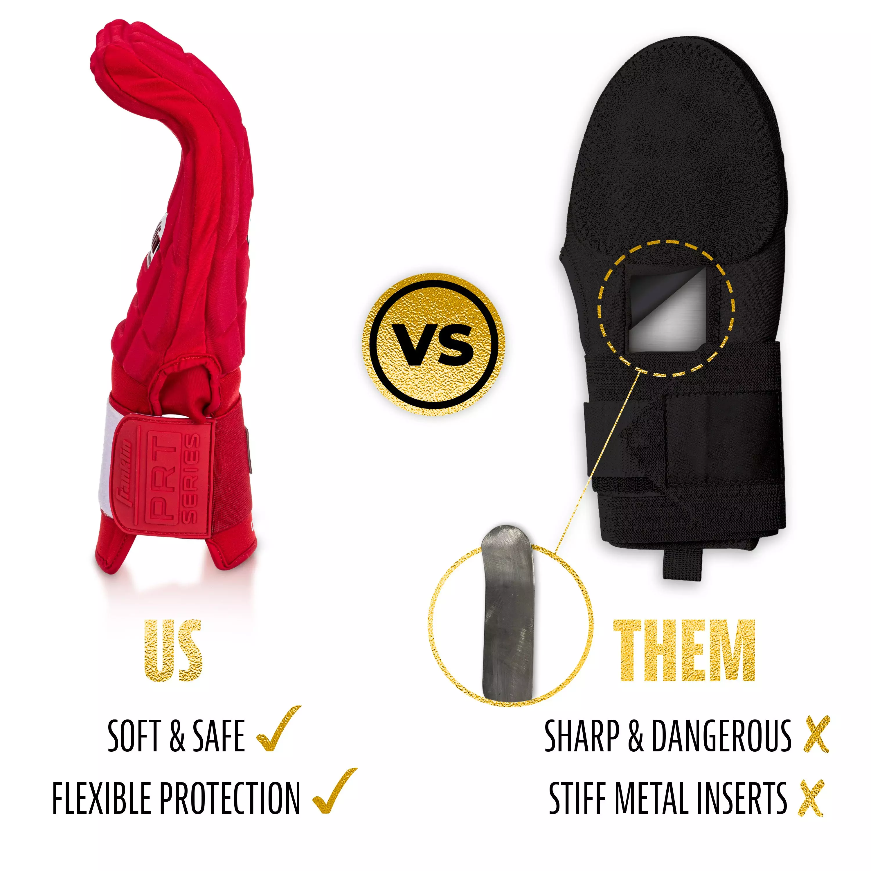 Franklin Sports MLB Youth CFX Slider PRT Protective Sliding Glove - Red - RED