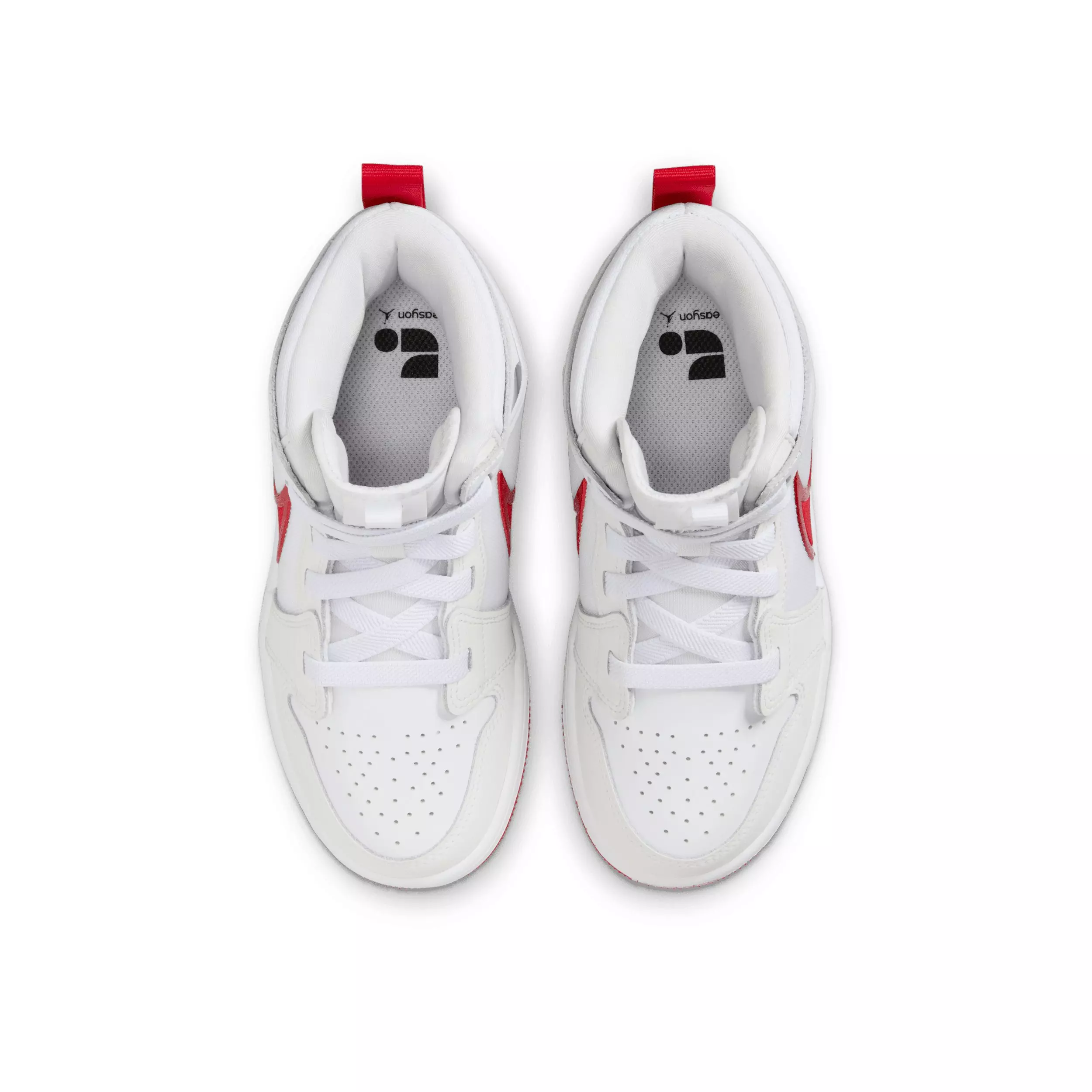 Jordan 1 Mid RM EasyOn "White/Black/University Red" Preschool Boys' Shoe - WHITE/BLACK/RED