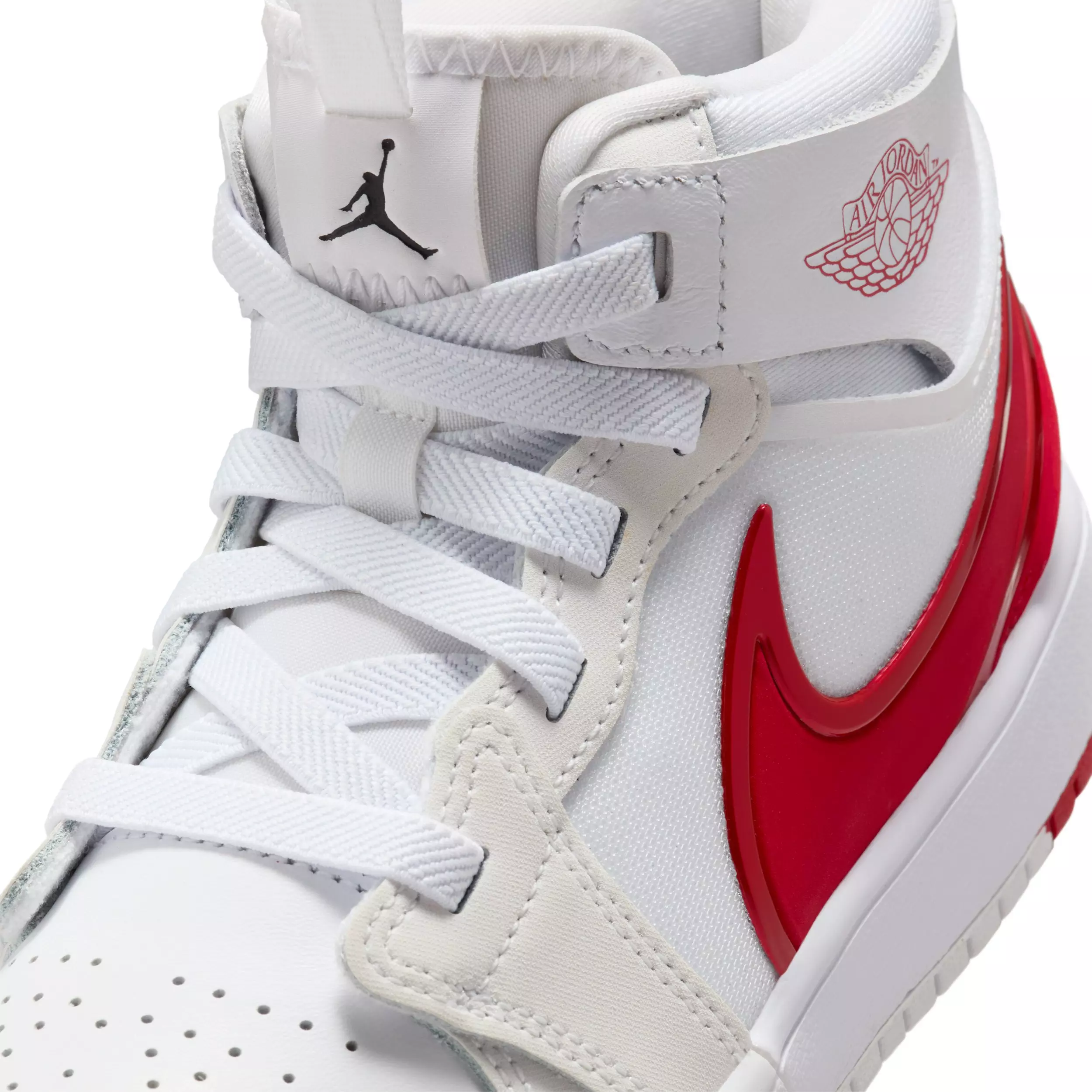 Jordan 1 Mid RM EasyOn "White/Black/University Red" Preschool Boys' Shoe - WHITE/BLACK/RED